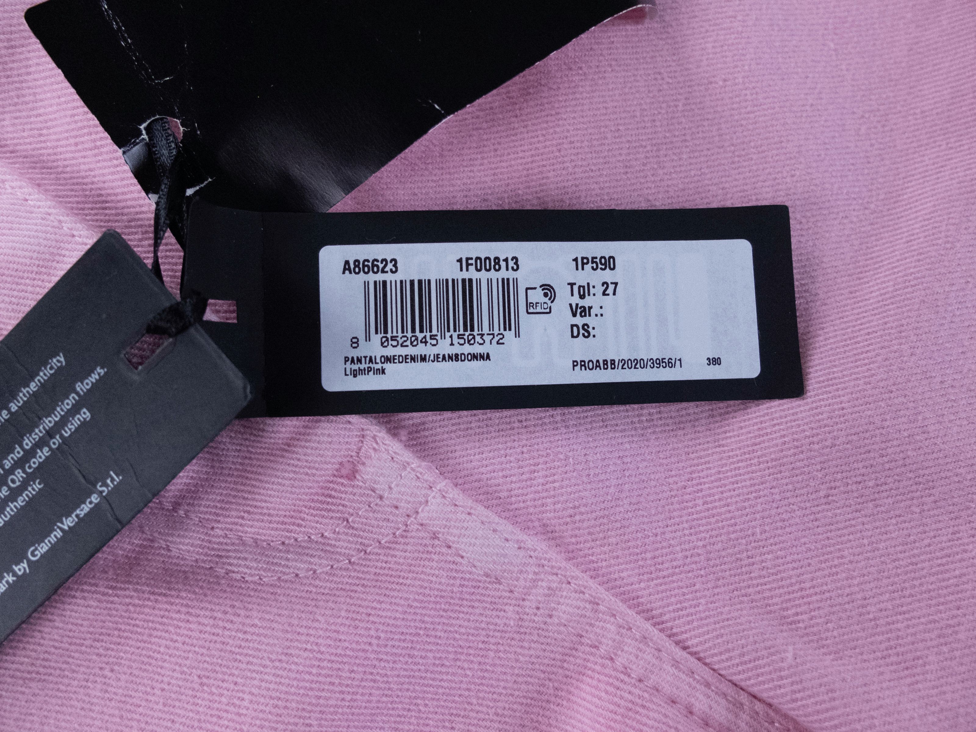 Versace VERSACE Tresor de la Mer pink straight leg jeans 27 / 4 US Size 27" / US 4 / IT 40 - 6 Thumbnail