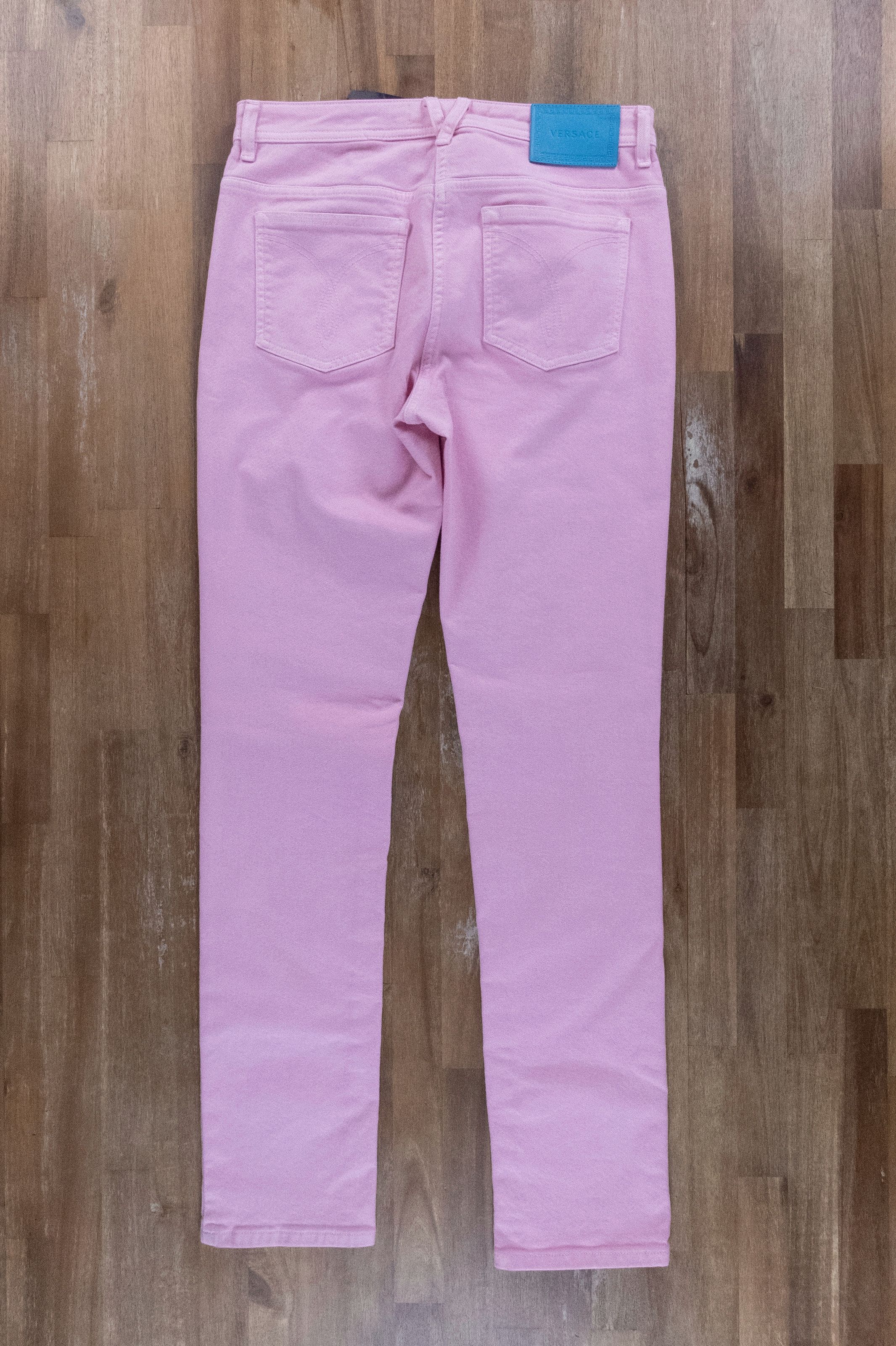 Versace VERSACE Tresor de la Mer pink straight leg jeans 27 / 4 US Size 27" / US 4 / IT 40 - 12 Thumbnail