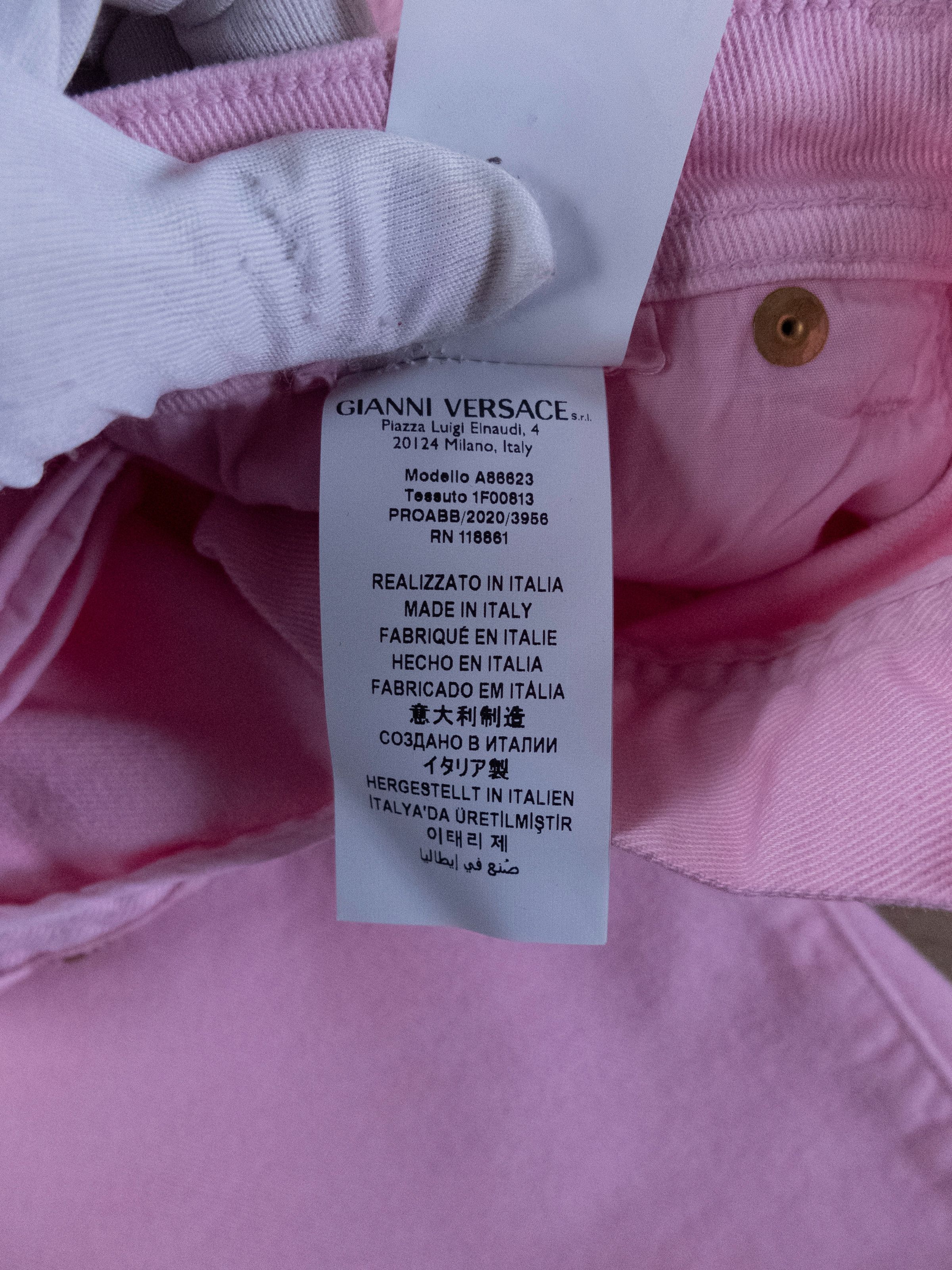Versace VERSACE Tresor de la Mer pink straight leg jeans 27 / 4 US Size 27" / US 4 / IT 40 - 10 Thumbnail