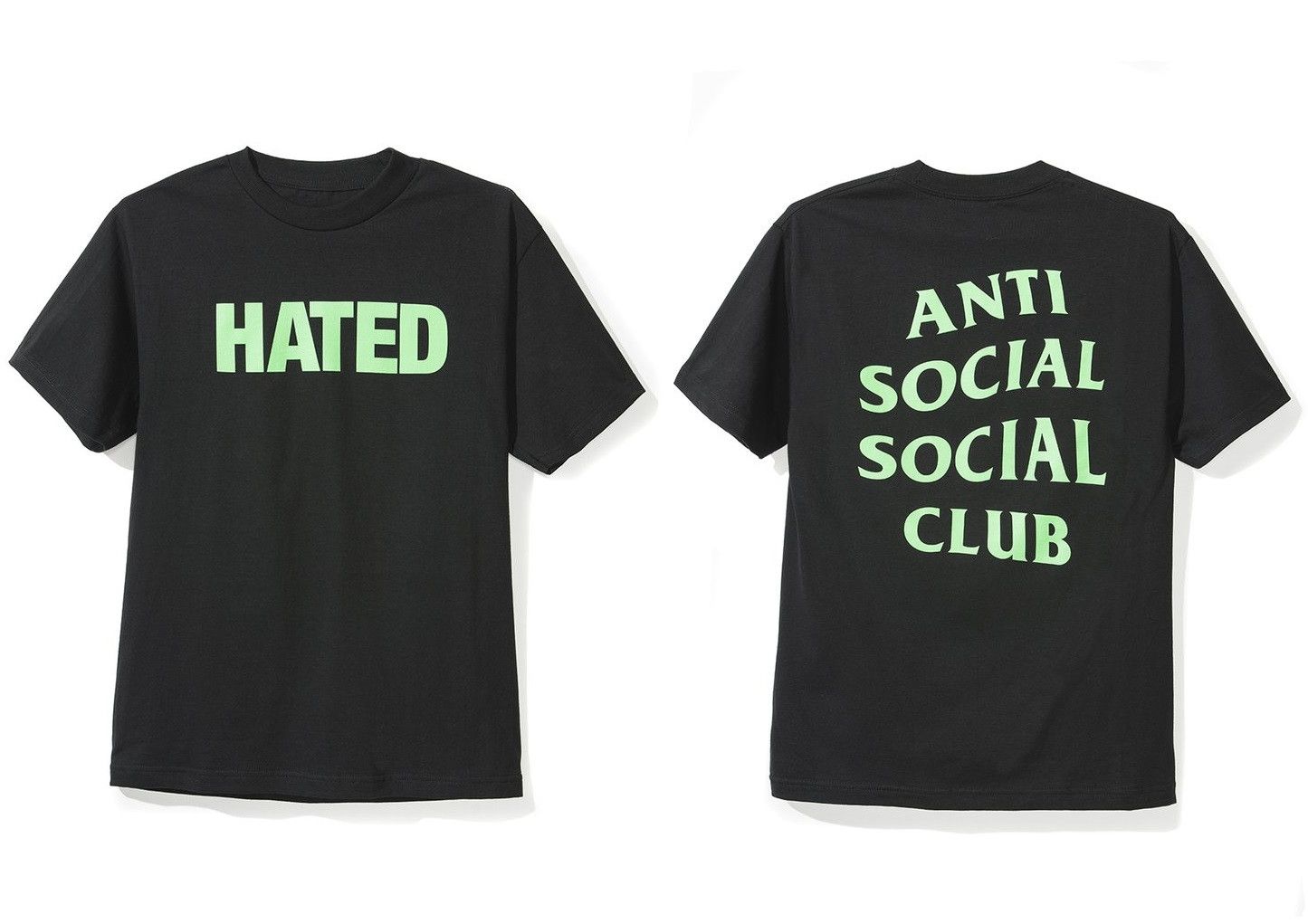Anti Social Social Club DS ASSC Green logo Hated Black Tee in hand Bape kith kaws Size US M / EU 48-50 / 2 - 6 Thumbnail