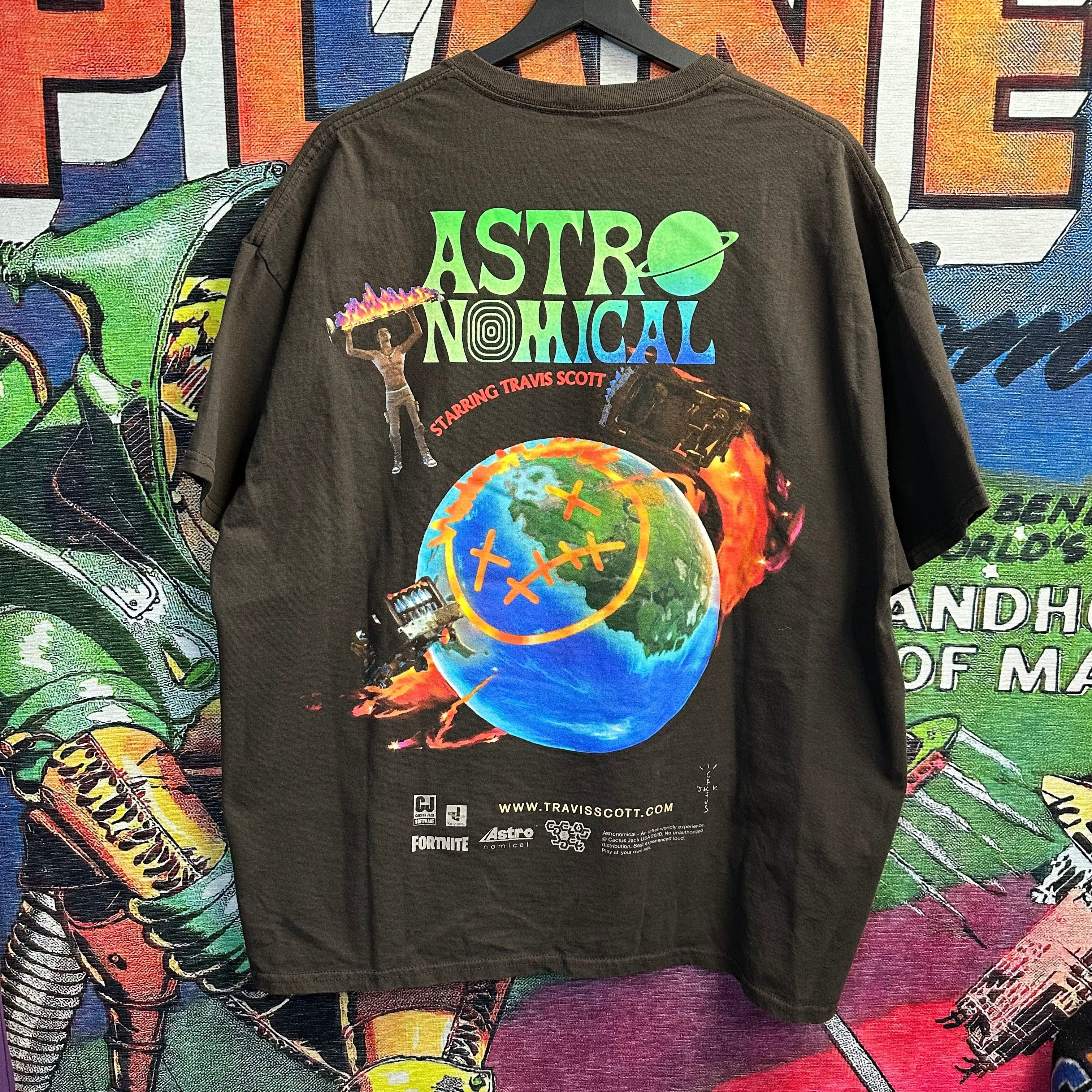 image of Travis Scott Cactus Jack X Fortnite Sicko Event Tee Brown Si in Black, Men's (Size XL)