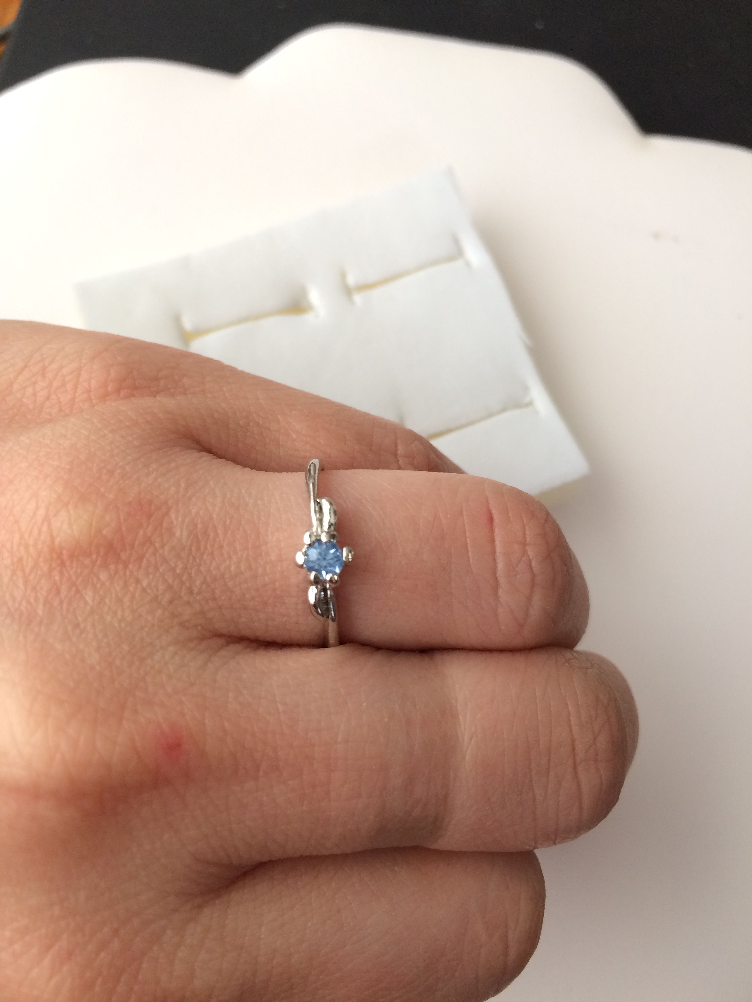 Jewelry Blue Cz Tibetan silver ring - size 6.25 Size ONE SIZE - 3 Thumbnail