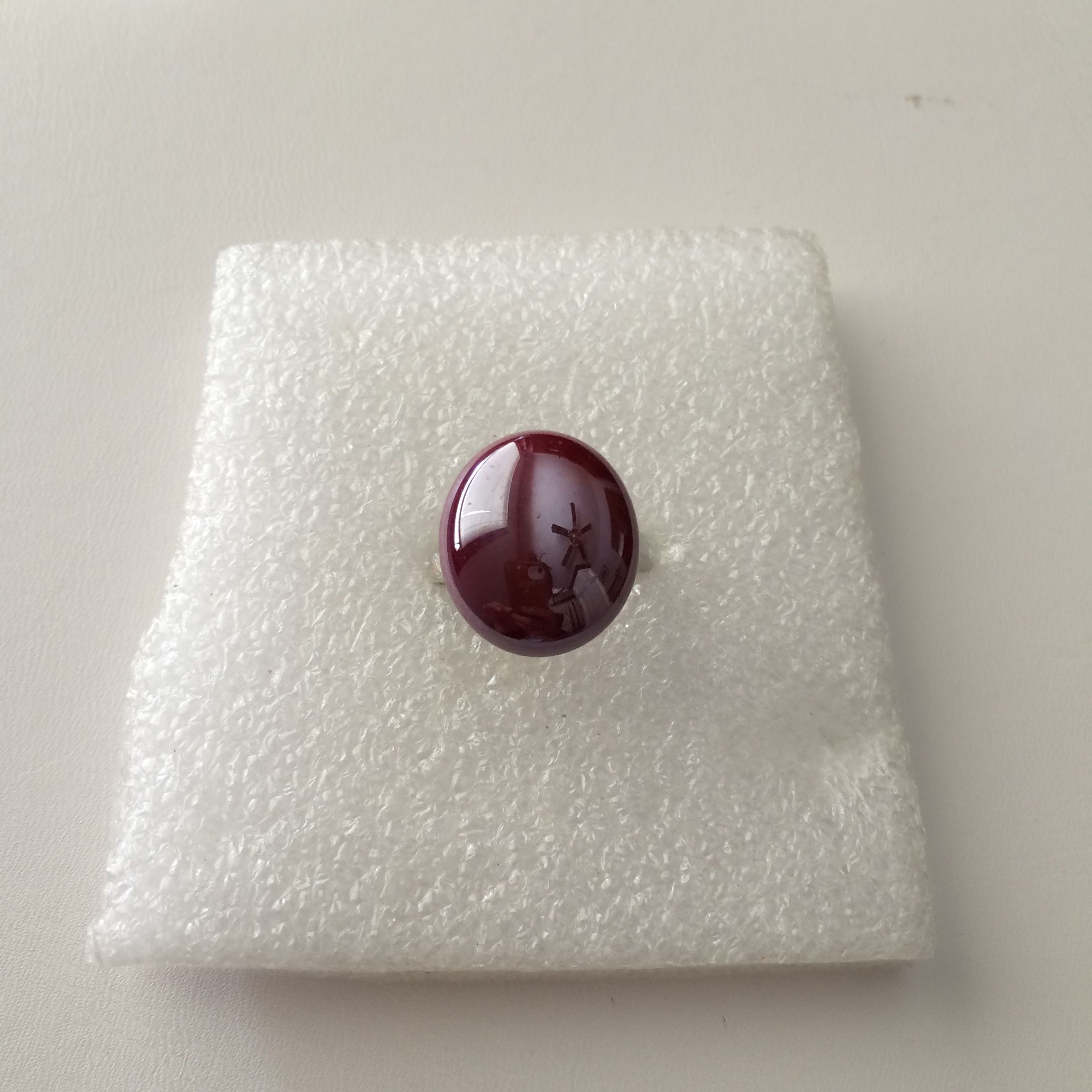 Handmade × Jewelry Red Glass Round Ring - Size 5 Size ONE SIZE - 1 Thumbnail