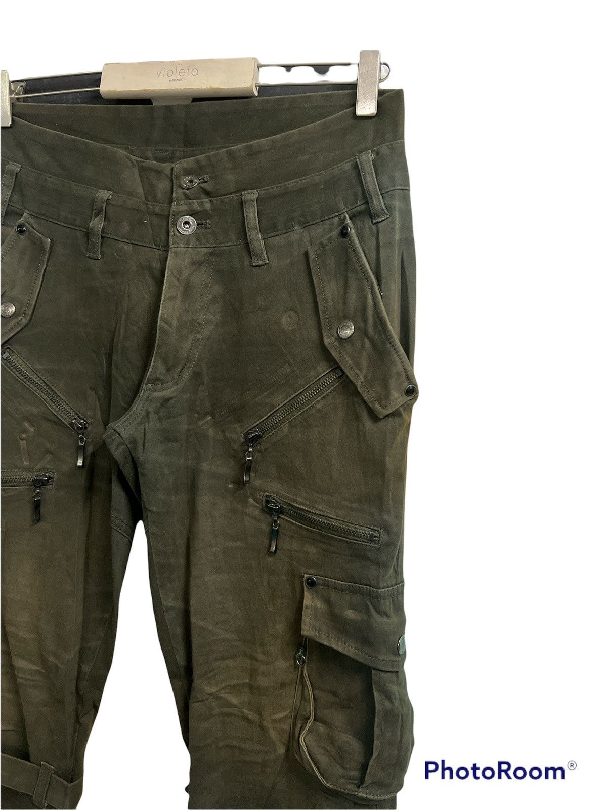 Japanese Brand Fire🔥Semantic Design Faded Boundage Cargo Pants Size US 32 / EU 48 - 7 Thumbnail