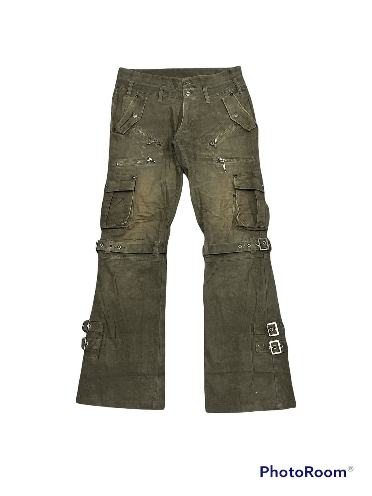 Japanese Brand Fire🔥Semantic Design Faded Boundage Cargo Pants Size US 32 / EU 48 - 10 Thumbnail