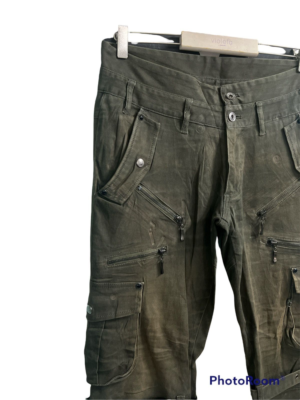 Japanese Brand Fire🔥Semantic Design Faded Boundage Cargo Pants Size US 32 / EU 48 - 8 Thumbnail