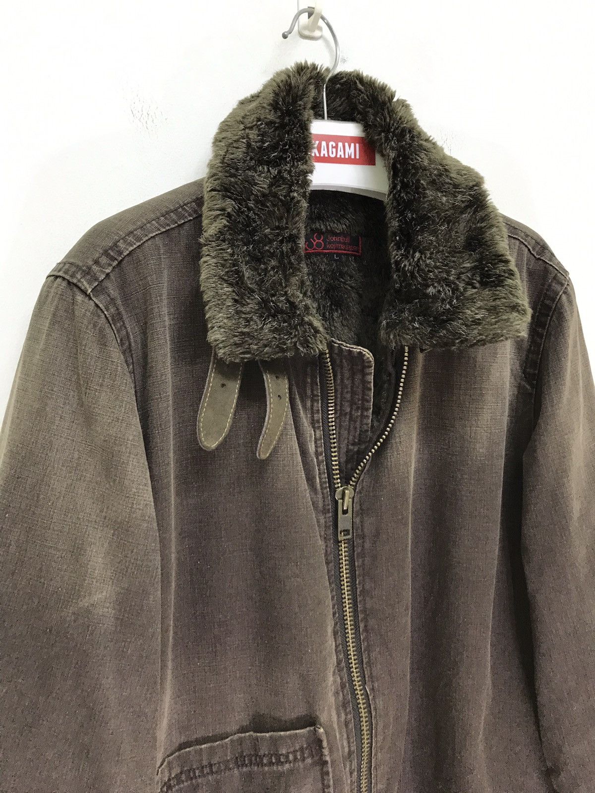 Japanese Brand John Bull Military Style B3 Denim Fur Jacket Size US M / EU 48-50 / 2 - 4 Thumbnail