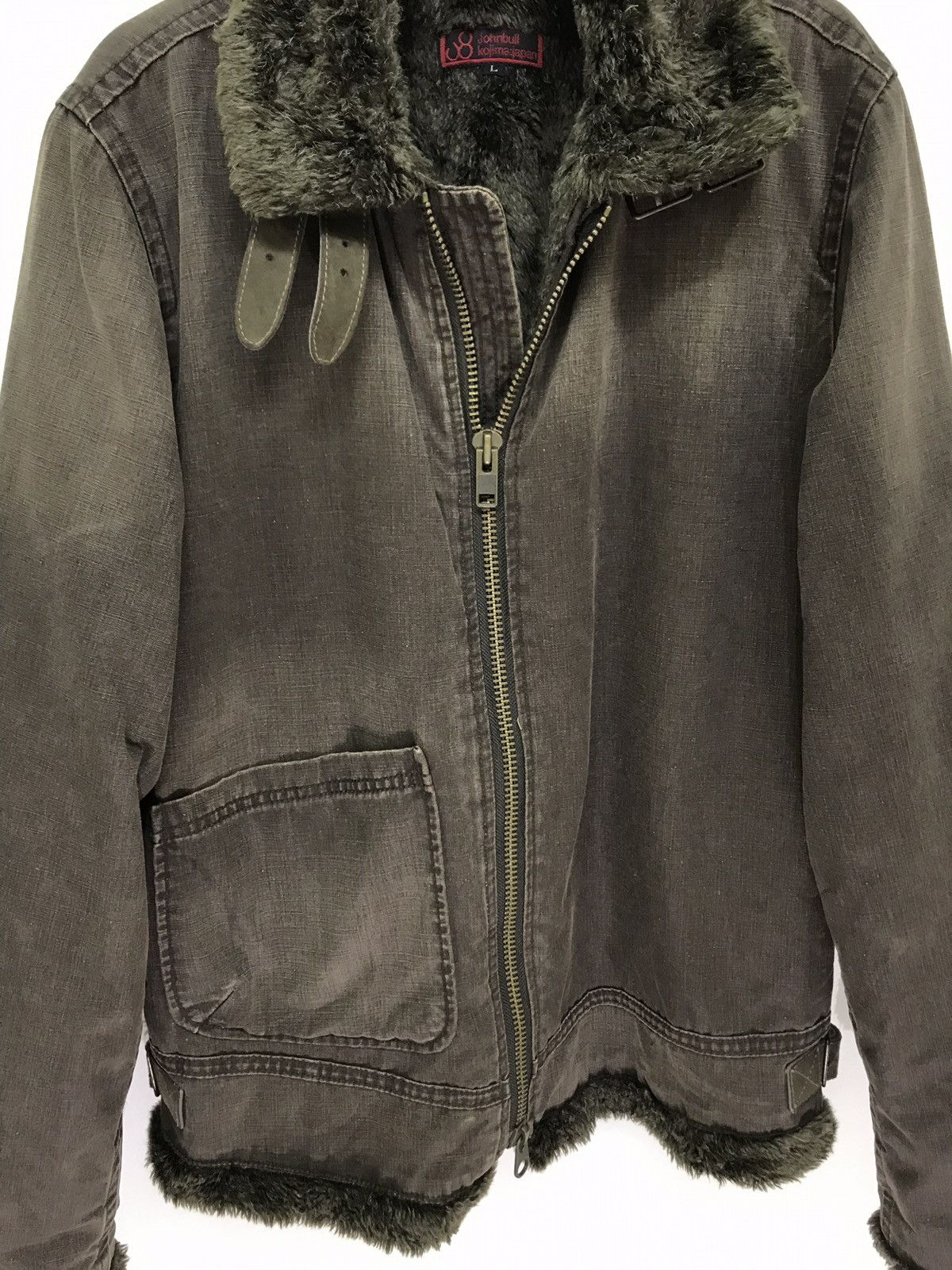 Japanese Brand John Bull Military Style B3 Denim Fur Jacket Size US M / EU 48-50 / 2 - 3 Thumbnail