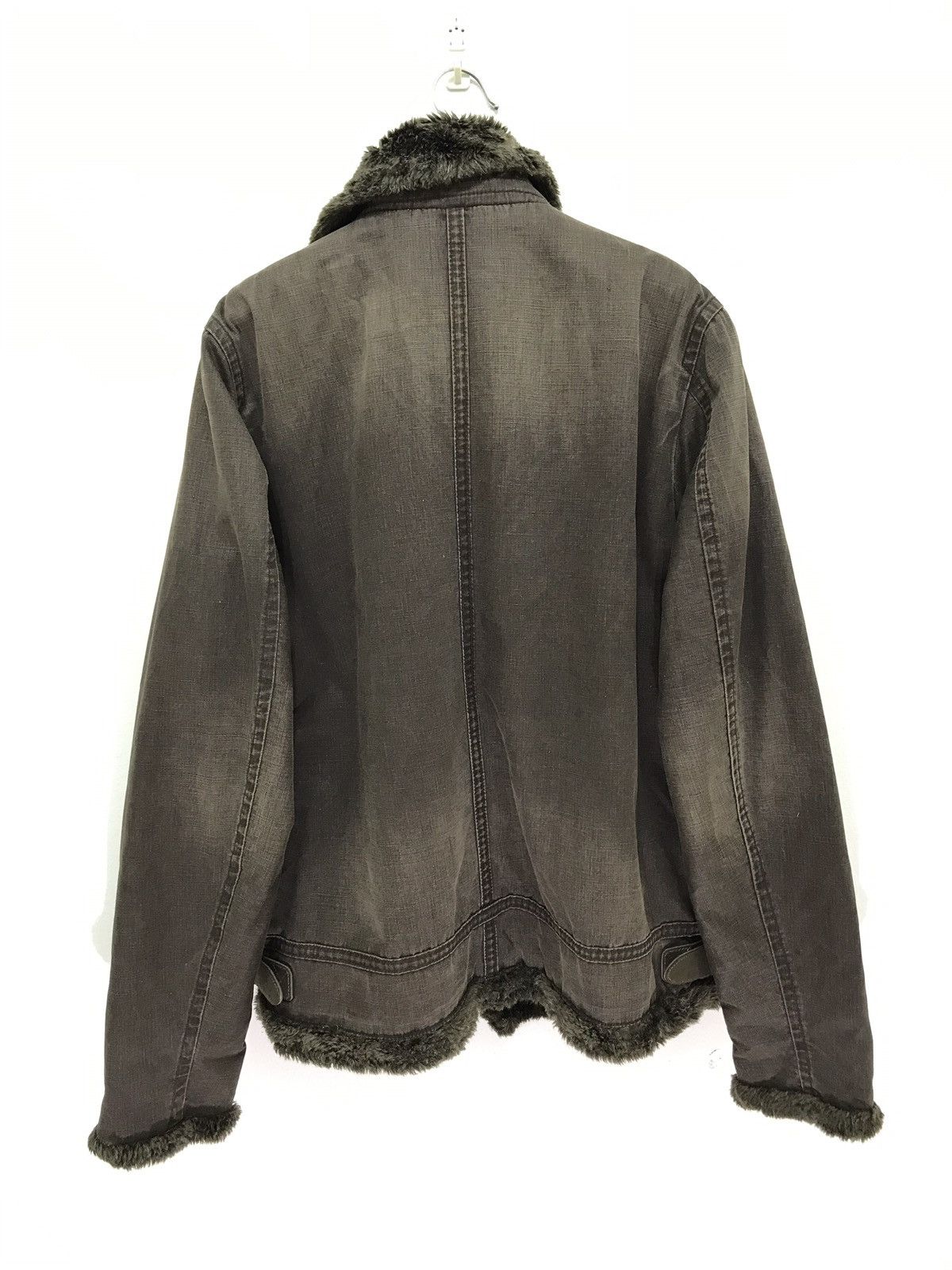 Japanese Brand John Bull Military Style B3 Denim Fur Jacket Size US M / EU 48-50 / 2 - 6 Thumbnail