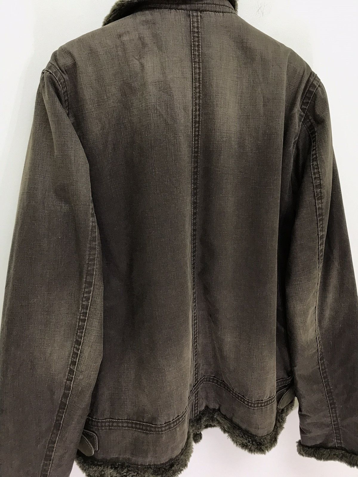 Japanese Brand John Bull Military Style B3 Denim Fur Jacket Size US M / EU 48-50 / 2 - 7 Thumbnail