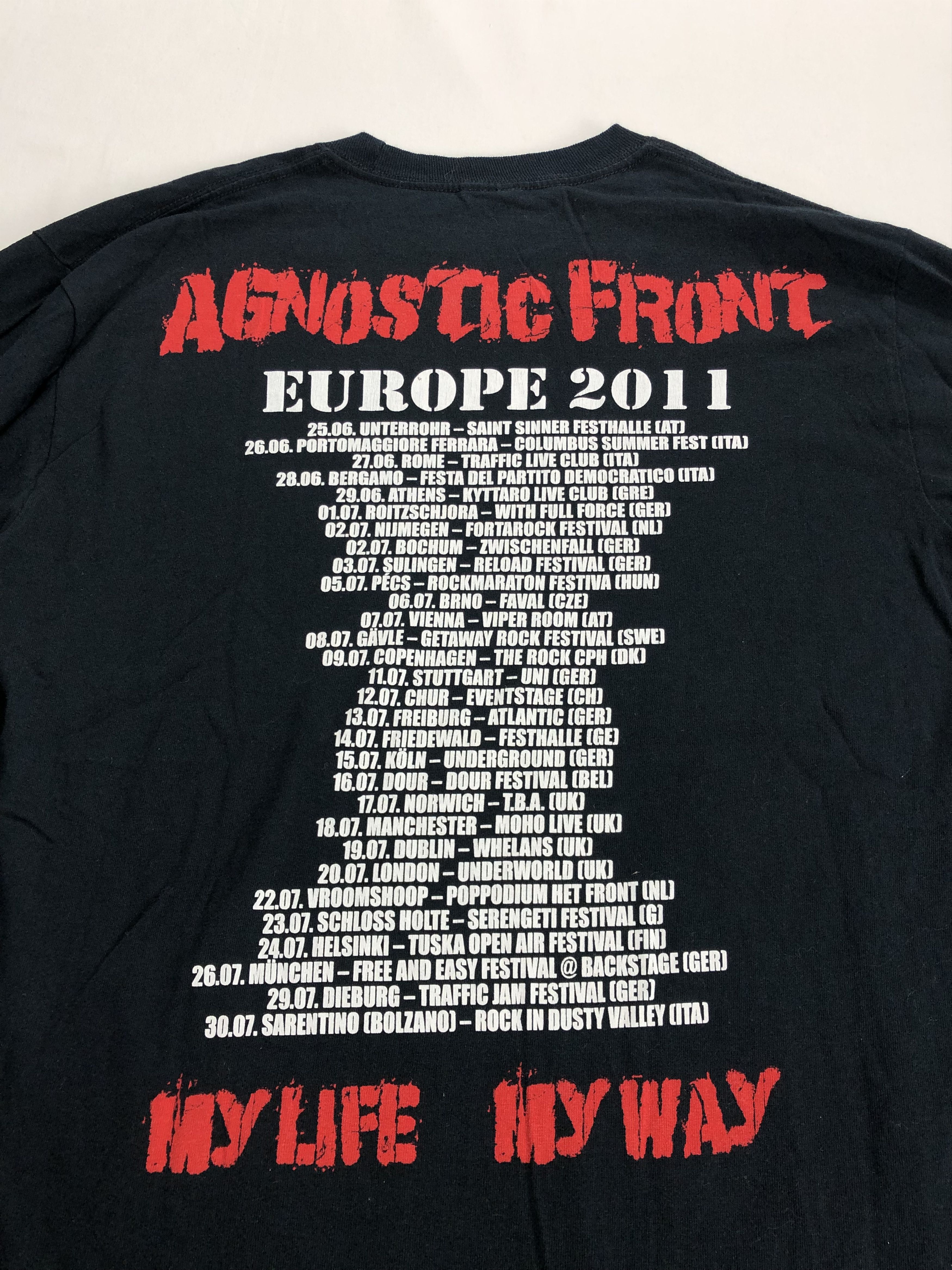 Band Tees Vintage 2011 Agnostic Front (Sick It All Gorilla Biscuits) Size US M / EU 48-50 / 2 - 7 Thumbnail