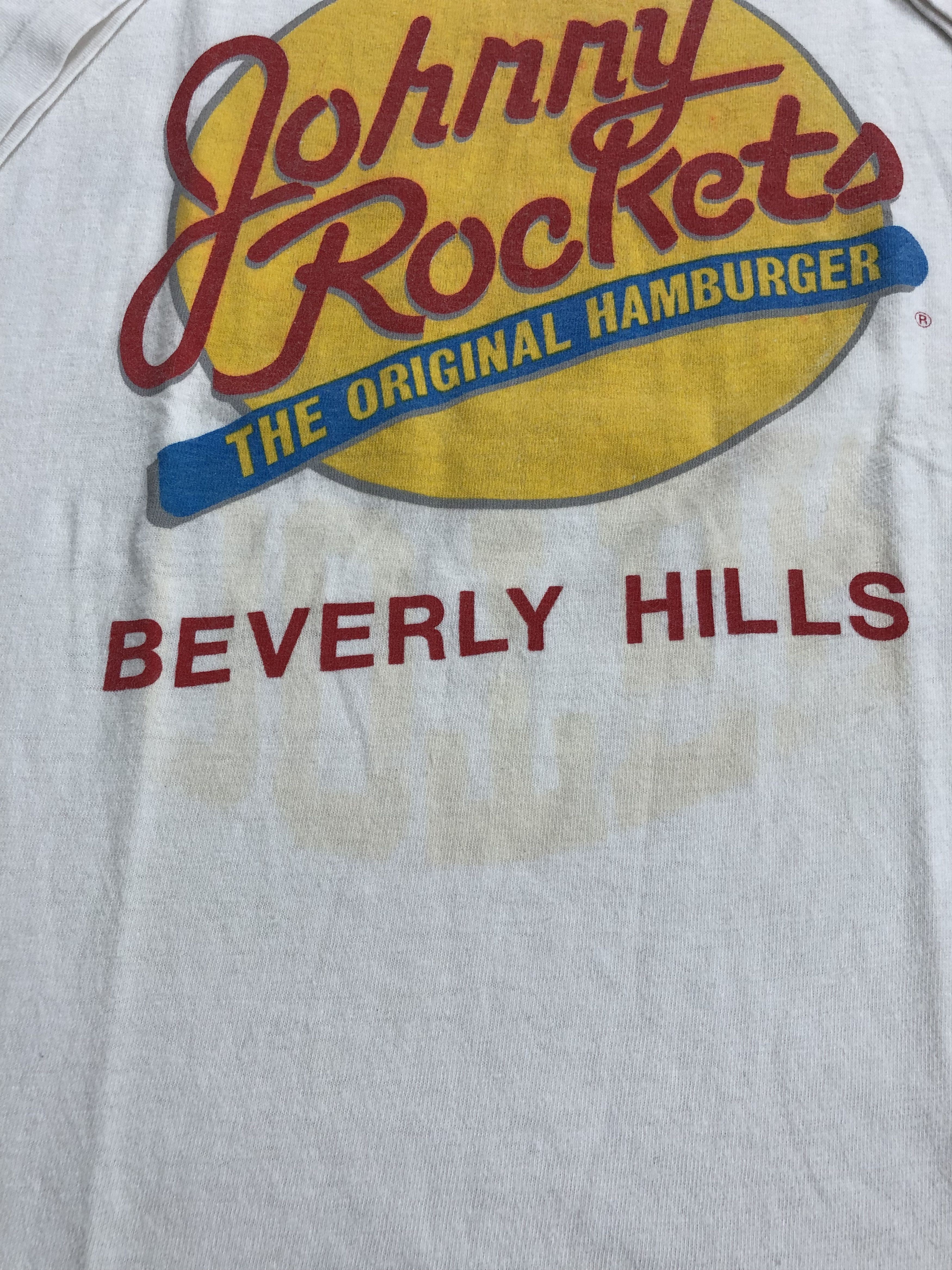 Hanes Vintage 90s Johnny Rockets Beverly Hills Tee Size US M / EU 48-50 / 2 - 6 Thumbnail