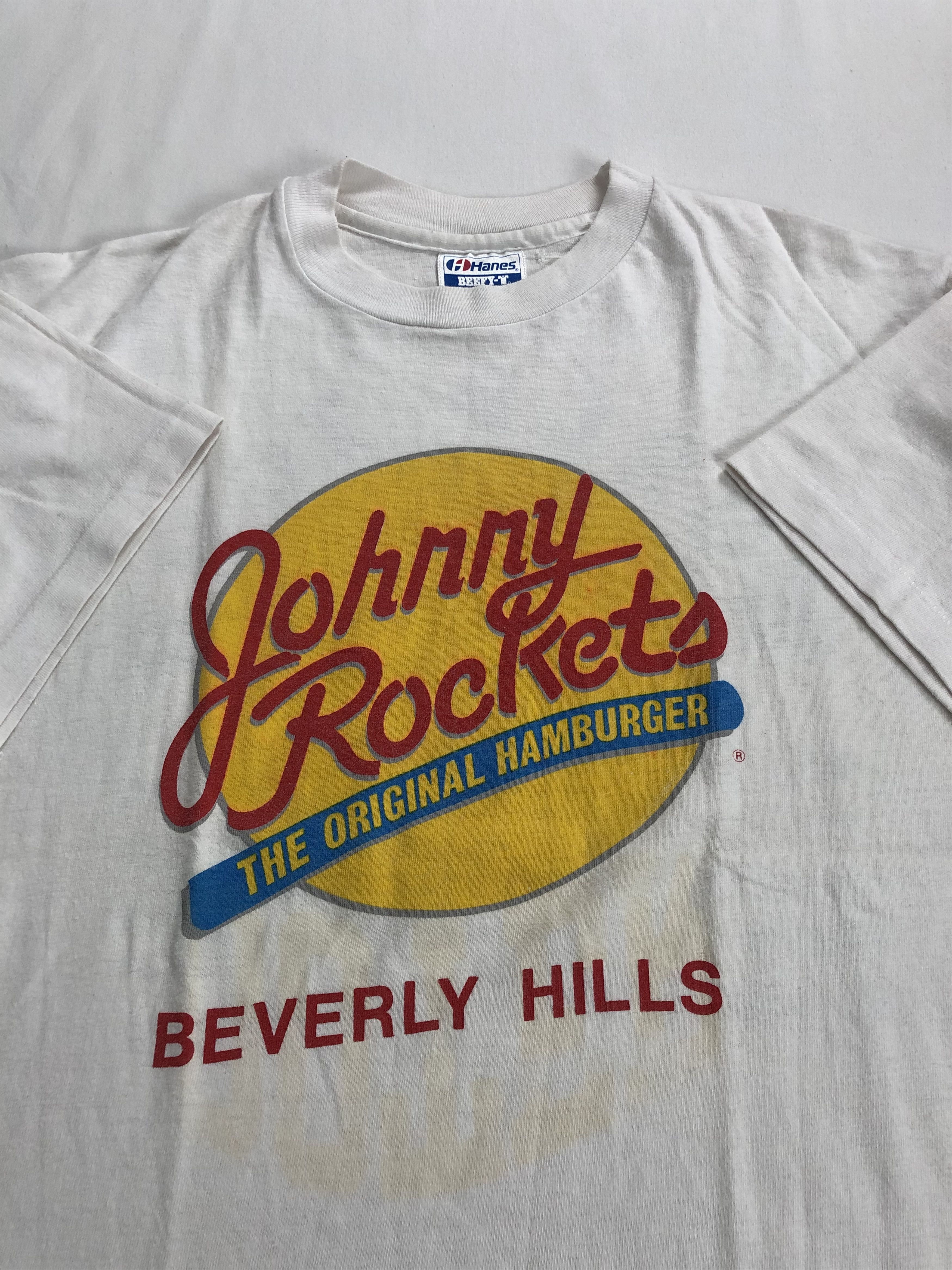 Hanes Vintage 90s Johnny Rockets Beverly Hills Tee Size US M / EU 48-50 / 2 - 3 Thumbnail