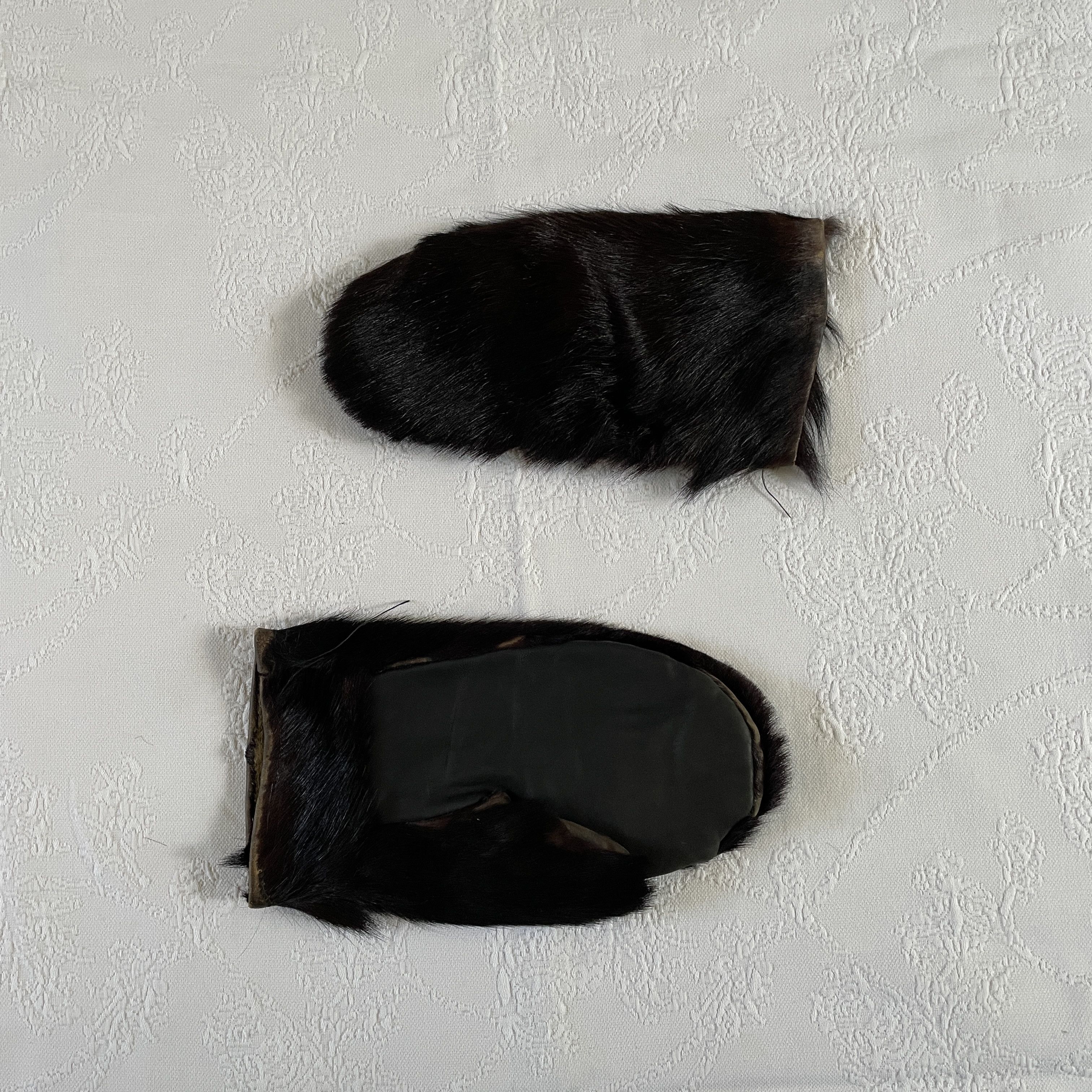 Vintage WW1 fur aviation gloves Size ONE SIZE - 2 Thumbnail