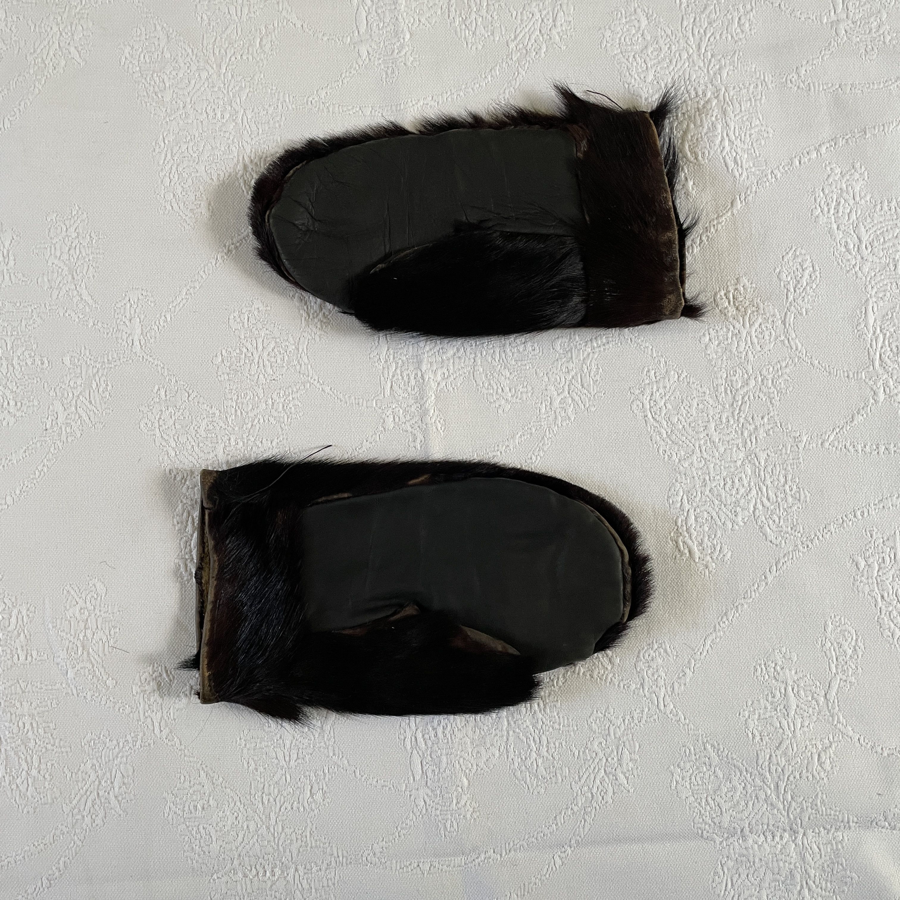 Vintage WW1 fur aviation gloves Size ONE SIZE - 3 Thumbnail