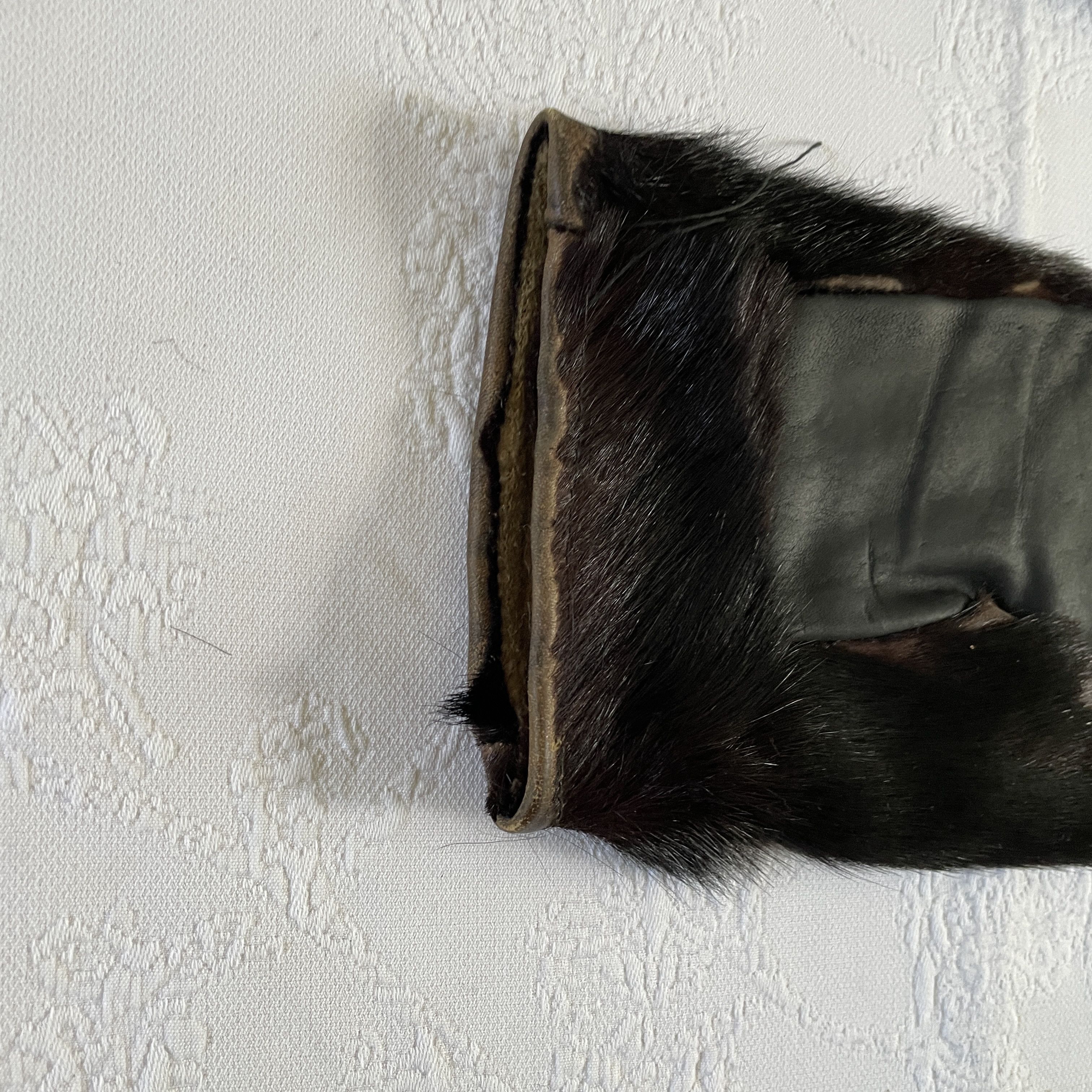 Vintage WW1 fur aviation gloves Size ONE SIZE - 4 Thumbnail