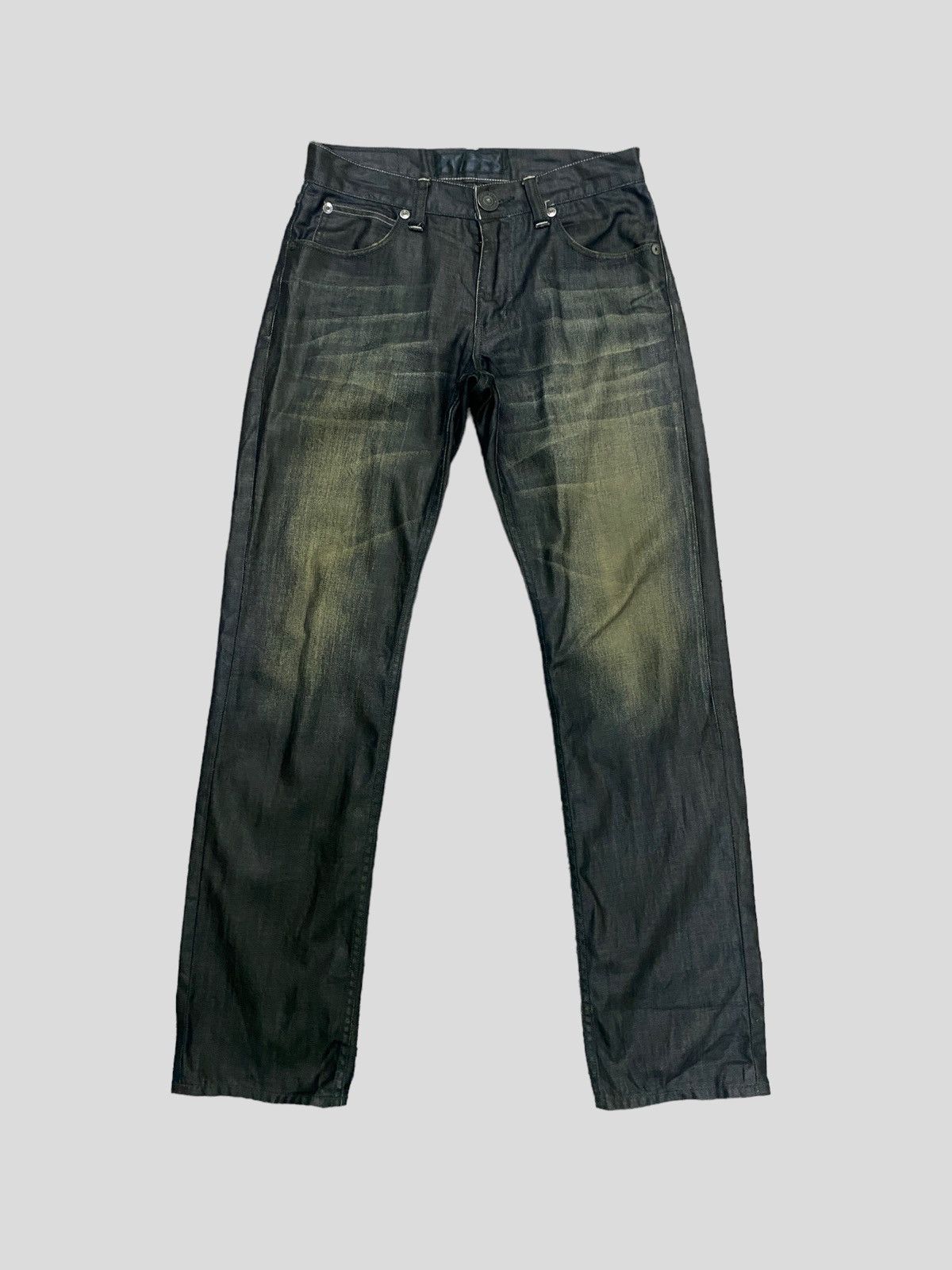 image of Vintage x Waxed Back Number Japan Waxed Denim Pant in Black, Men's (Size 29)