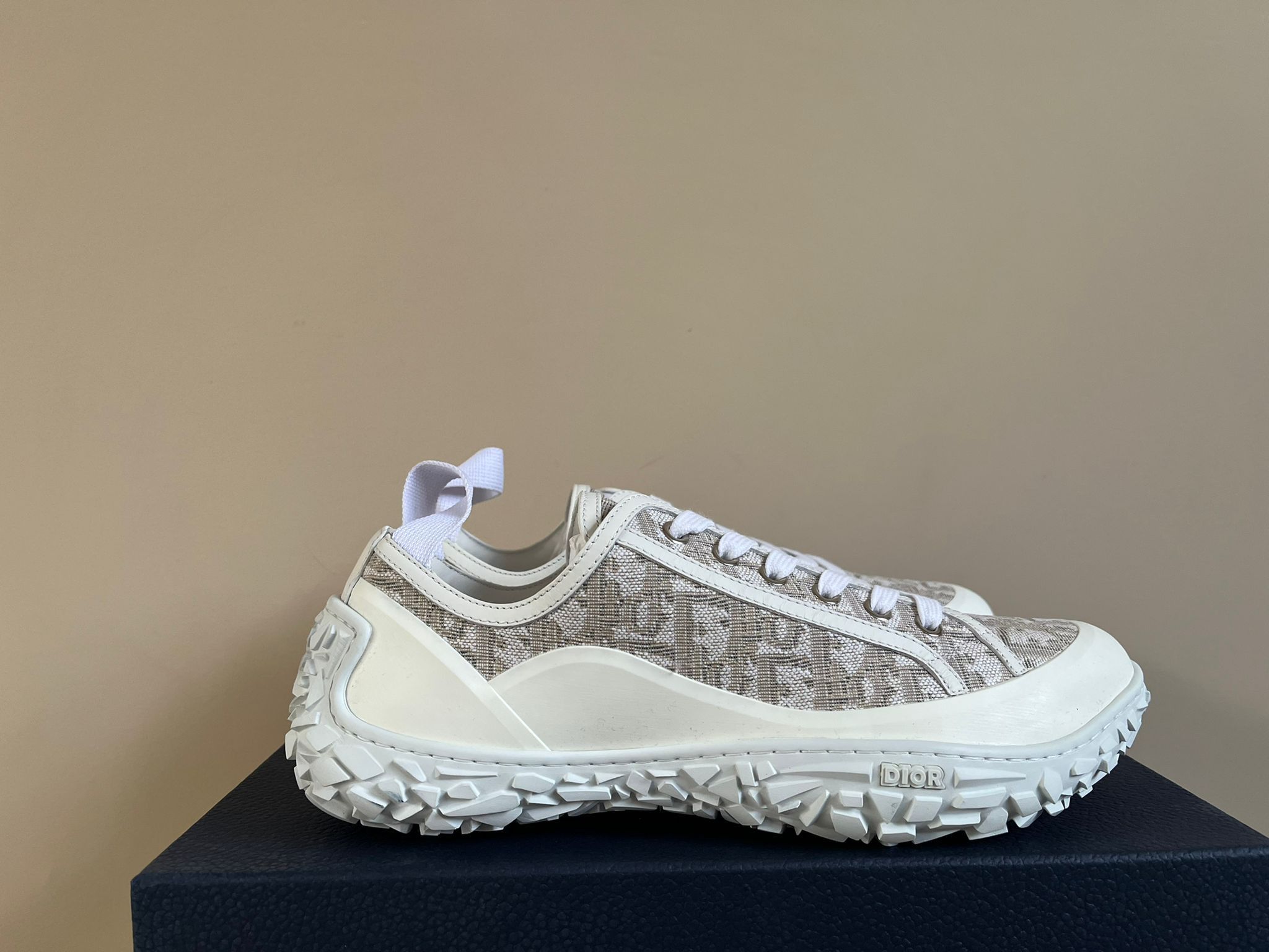 image of Dior B28 Lt Oblique Jacquard Shoes In White / White, Men's (Size 9)