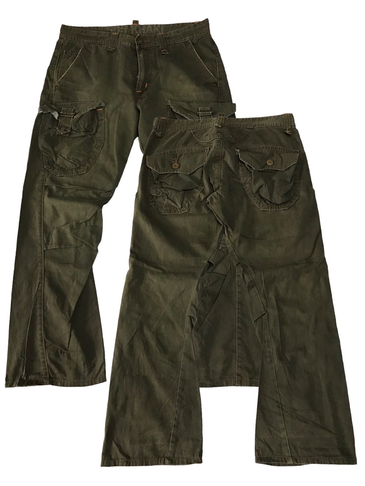 Japanese Brand Flare by Edwin 505 Khaki Travis Scott Style Bondage Pant Size US 34 / EU 50 - 1 Thumbnail