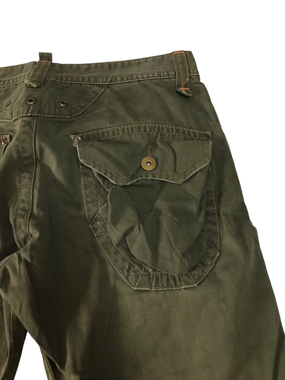 Japanese Brand Flare by Edwin 505 Khaki Travis Scott Style Bondage Pant Size US 34 / EU 50 - 18 Thumbnail