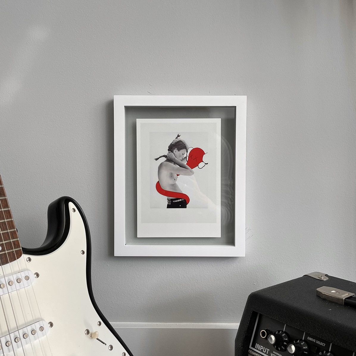 image of Kaws X Kate Moss Red Bendy Poster in White, Men's