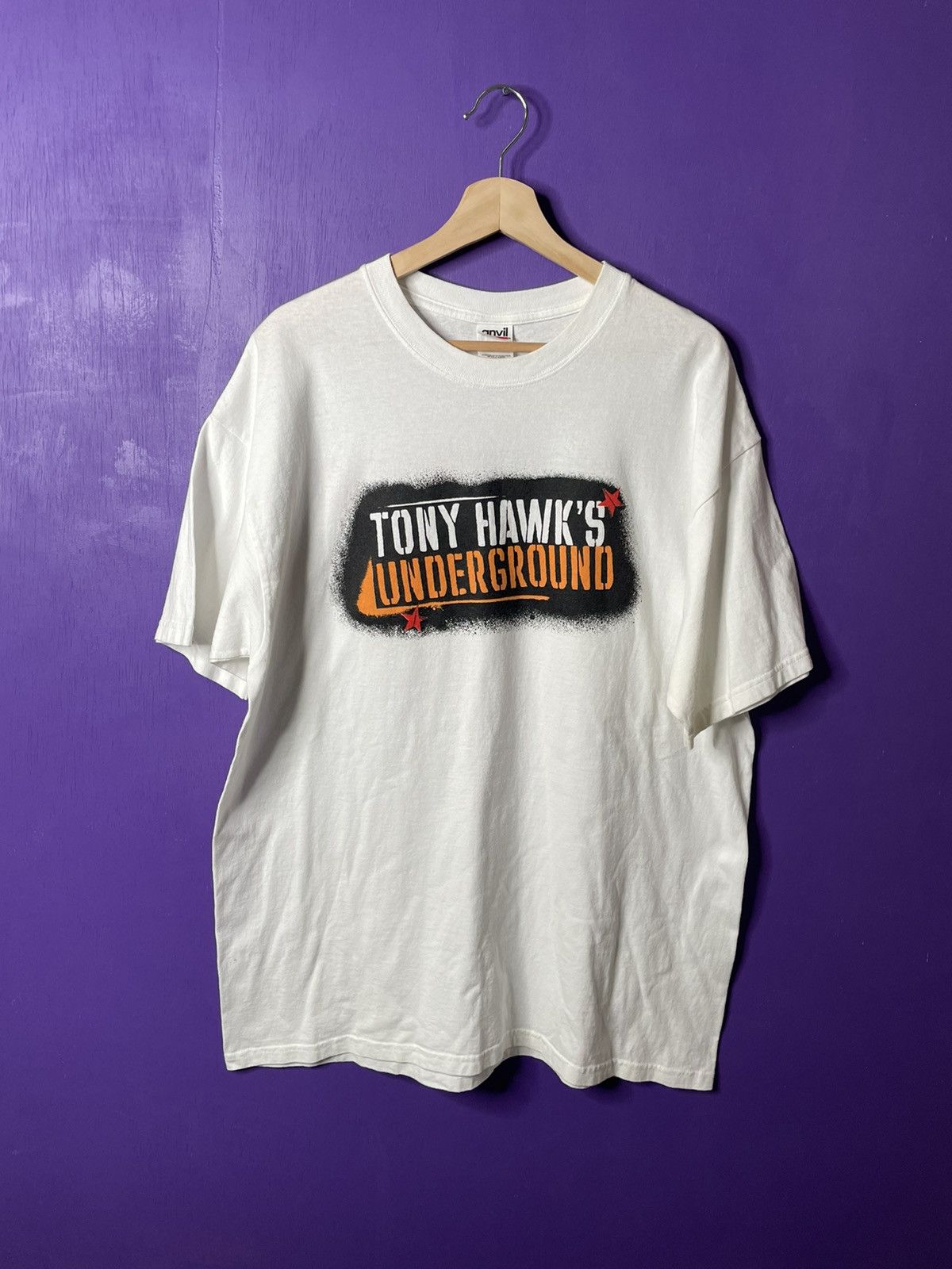 image of Vintage Tony Hawks Underground Gamestop Promo T-Shirt in White, Men's (Size XL)