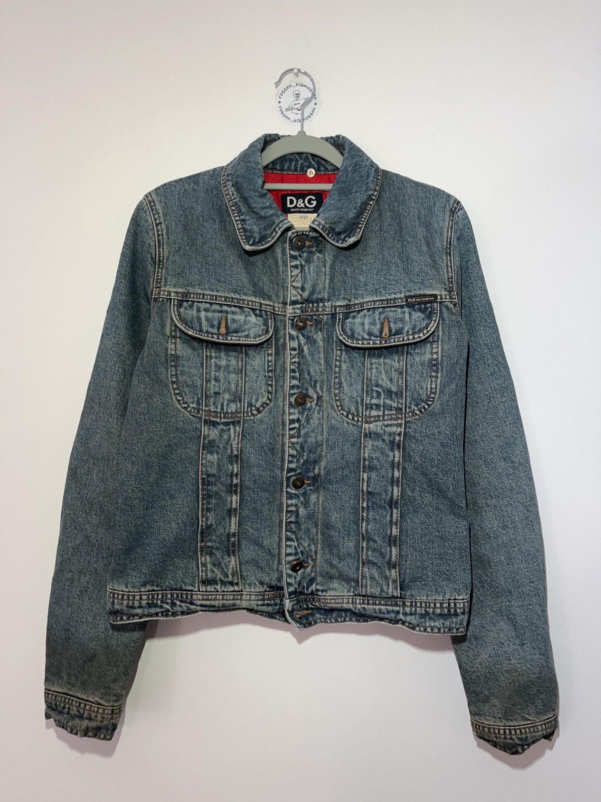 image of Avant Garde x Dolce Gabbana Vintage D&g Sand Washed Faded Trucker Jacket in Blue (Size Medium)