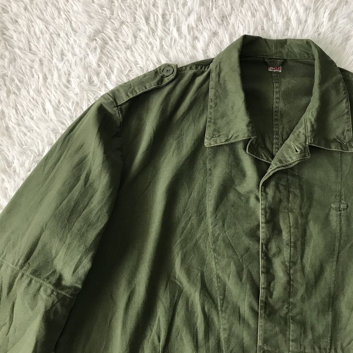 Vintage 💥Vtg 60s Swedish Military Army Shirt Jacket Size US L / EU 52-54 / 3 - 6 Thumbnail