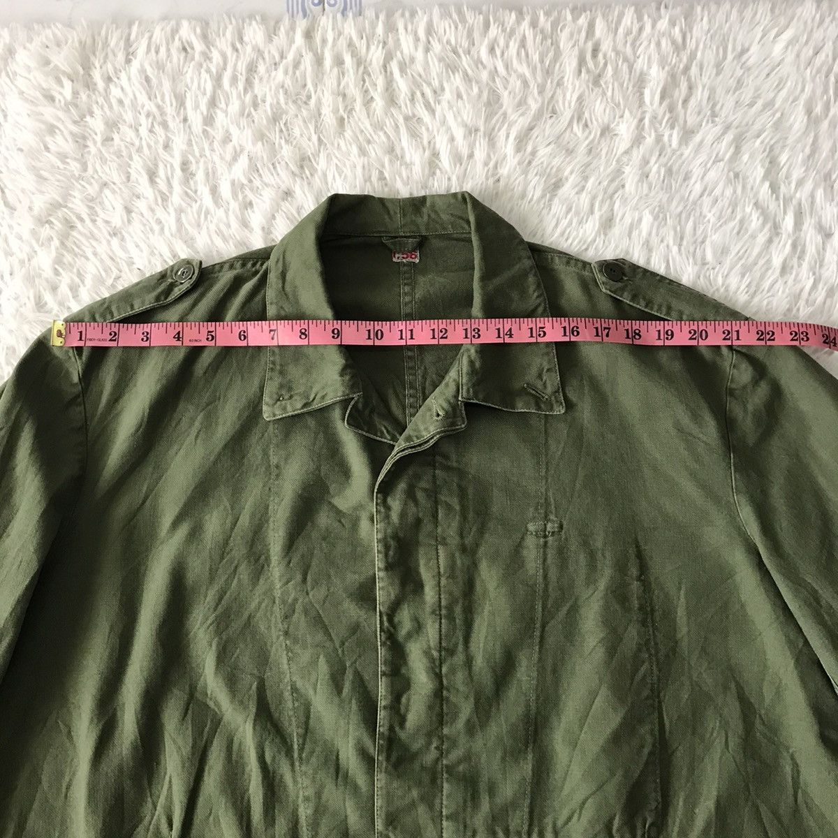 Vintage 💥Vtg 60s Swedish Military Army Shirt Jacket Size US L / EU 52-54 / 3 - 18 Thumbnail