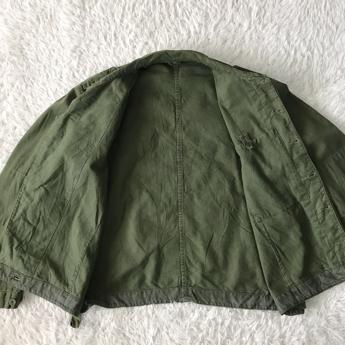 Vintage 💥Vtg 60s Swedish Military Army Shirt Jacket Size US L / EU 52-54 / 3 - 14 Thumbnail