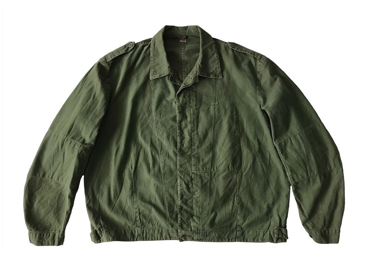 image of VTG 60S Swedish Military Army Shirt Jacket, Men's (Size Large)