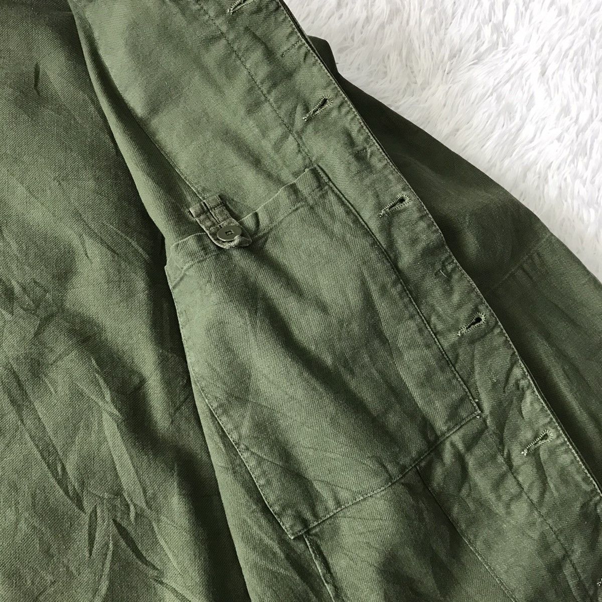 Vintage 💥Vtg 60s Swedish Military Army Shirt Jacket Size US L / EU 52-54 / 3 - 15 Thumbnail