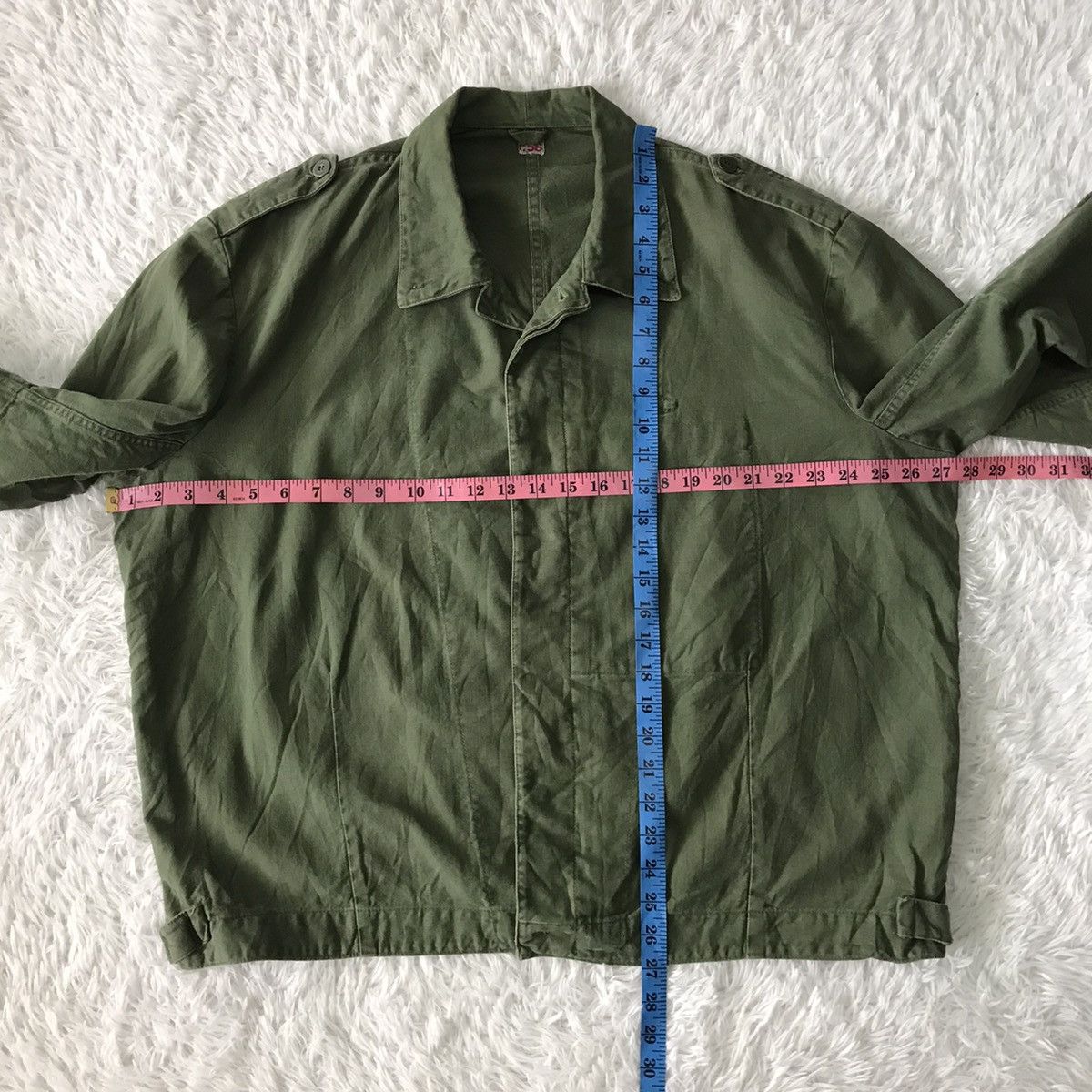 Vintage 💥Vtg 60s Swedish Military Army Shirt Jacket Size US L / EU 52-54 / 3 - 17 Thumbnail