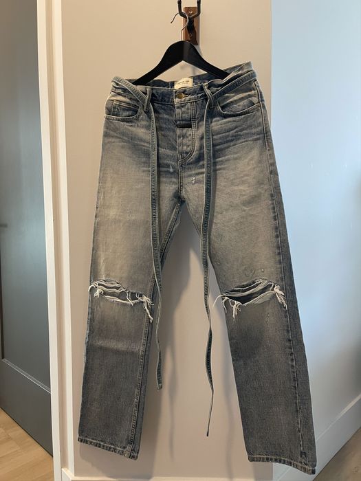 Vintage 800$ FOG Sixth Collection Distressed Denim Jeans | Grailed