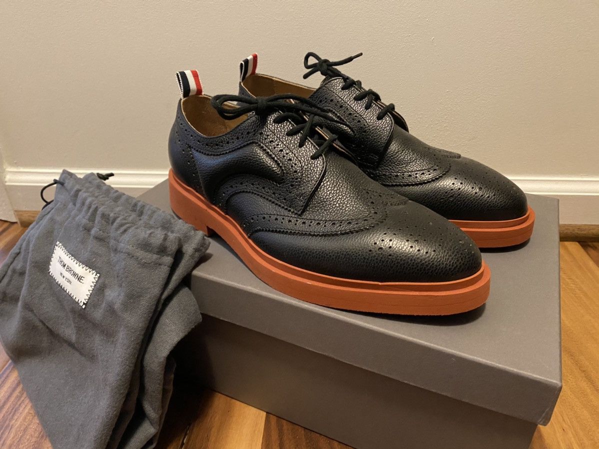 Thom Browne Wingtip with red bottom sole - sz. 40 Size US 7 / EU 40 - 1 Thumbnail