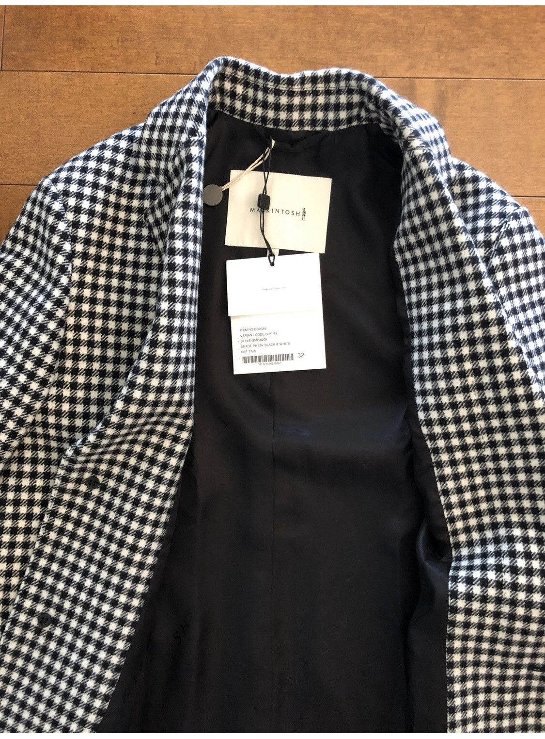 Mackintosh Gingham Check Wool Coat Size US XS / EU 42 / 0 - 4 Thumbnail