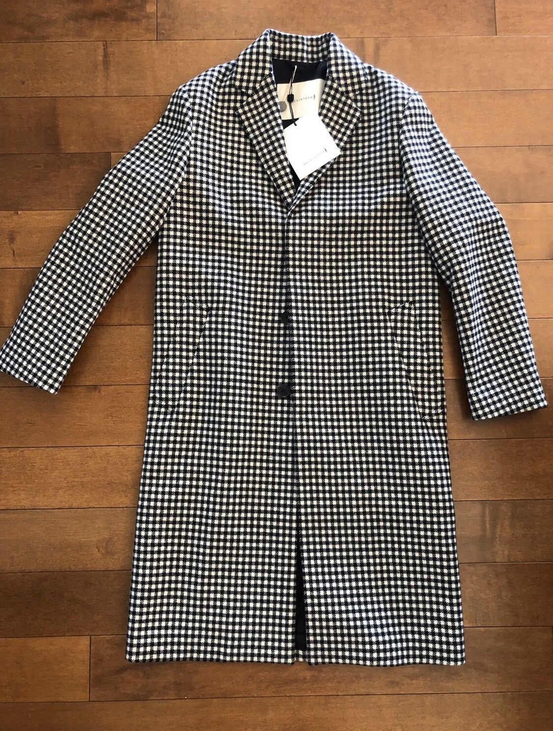 Mackintosh Gingham Check Wool Coat Size US XS / EU 42 / 0 - 1 Thumbnail