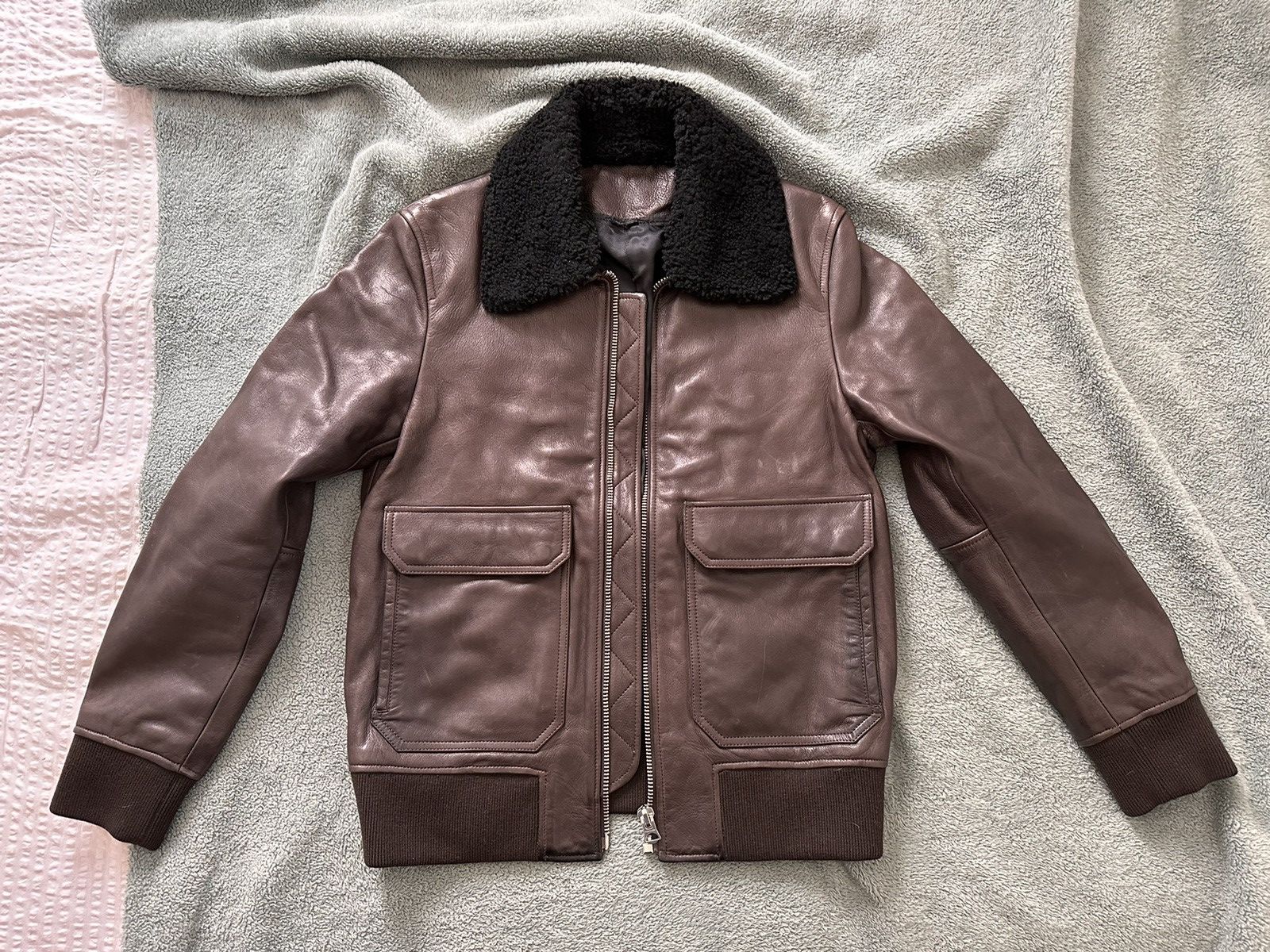 Acne Studios Brown Aviator leather jacket -sz 46 Size US S / EU 44-46 / 1 - 2 Thumbnail