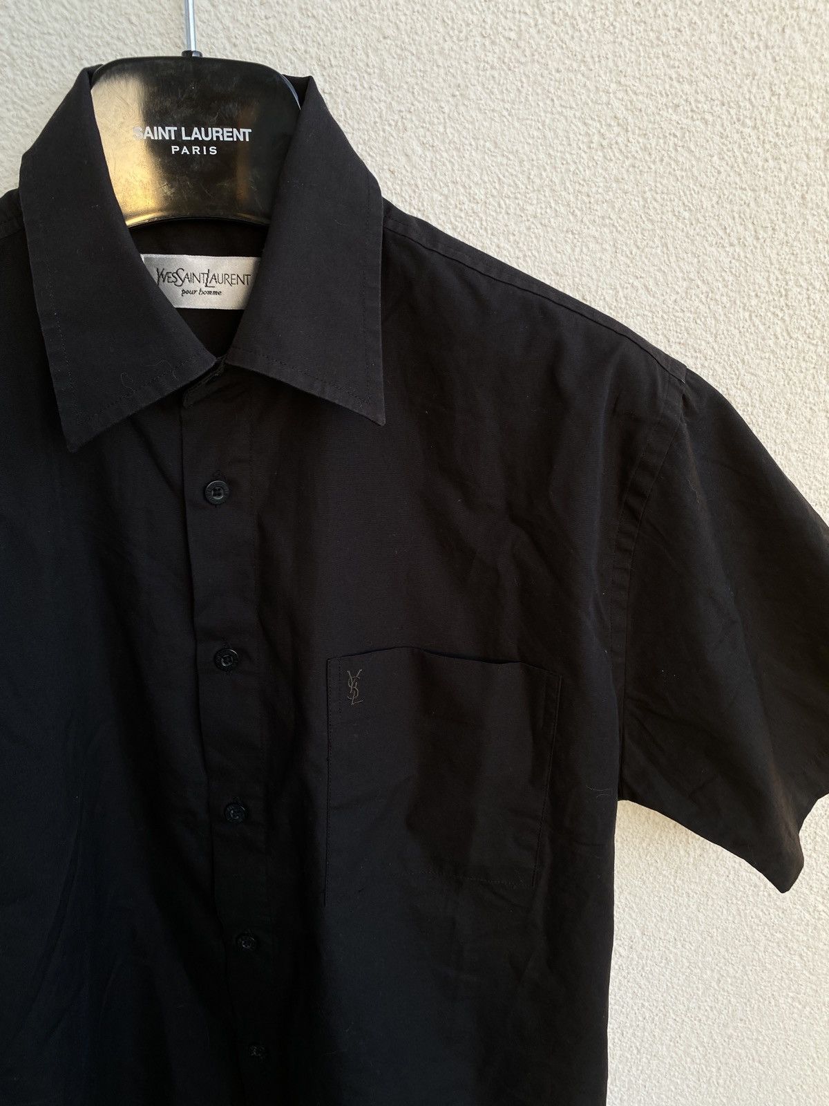 Yves Saint Laurent Black YSL Shirt Logo Size US S / EU 44-46 / 1 - 1 Thumbnail