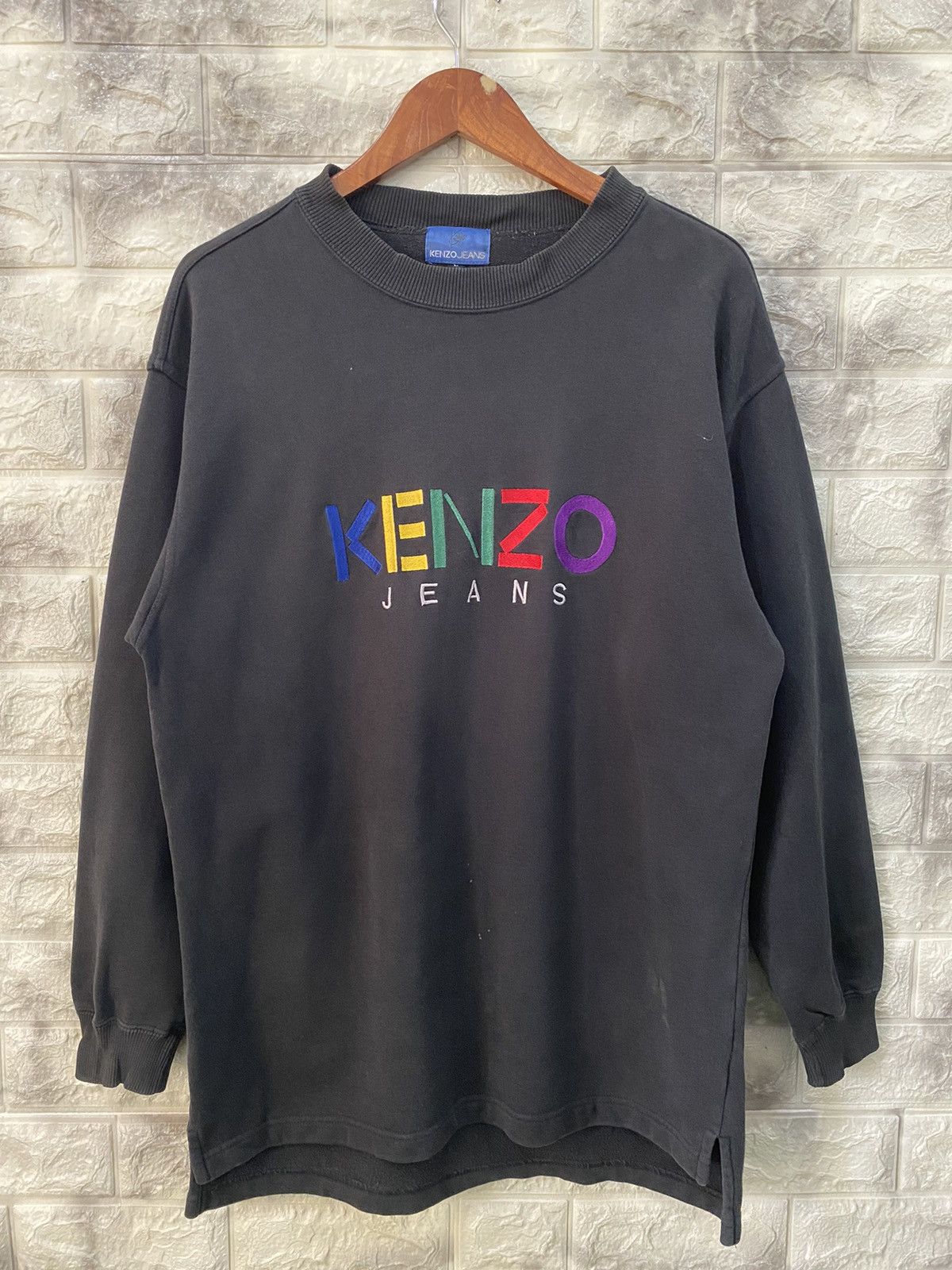 Kenzo × Vintage Vintage Kenzo Jeans Multicolour Logo Sweatshirt Size US L / EU 52-54 / 3 - 1 Thumbnail