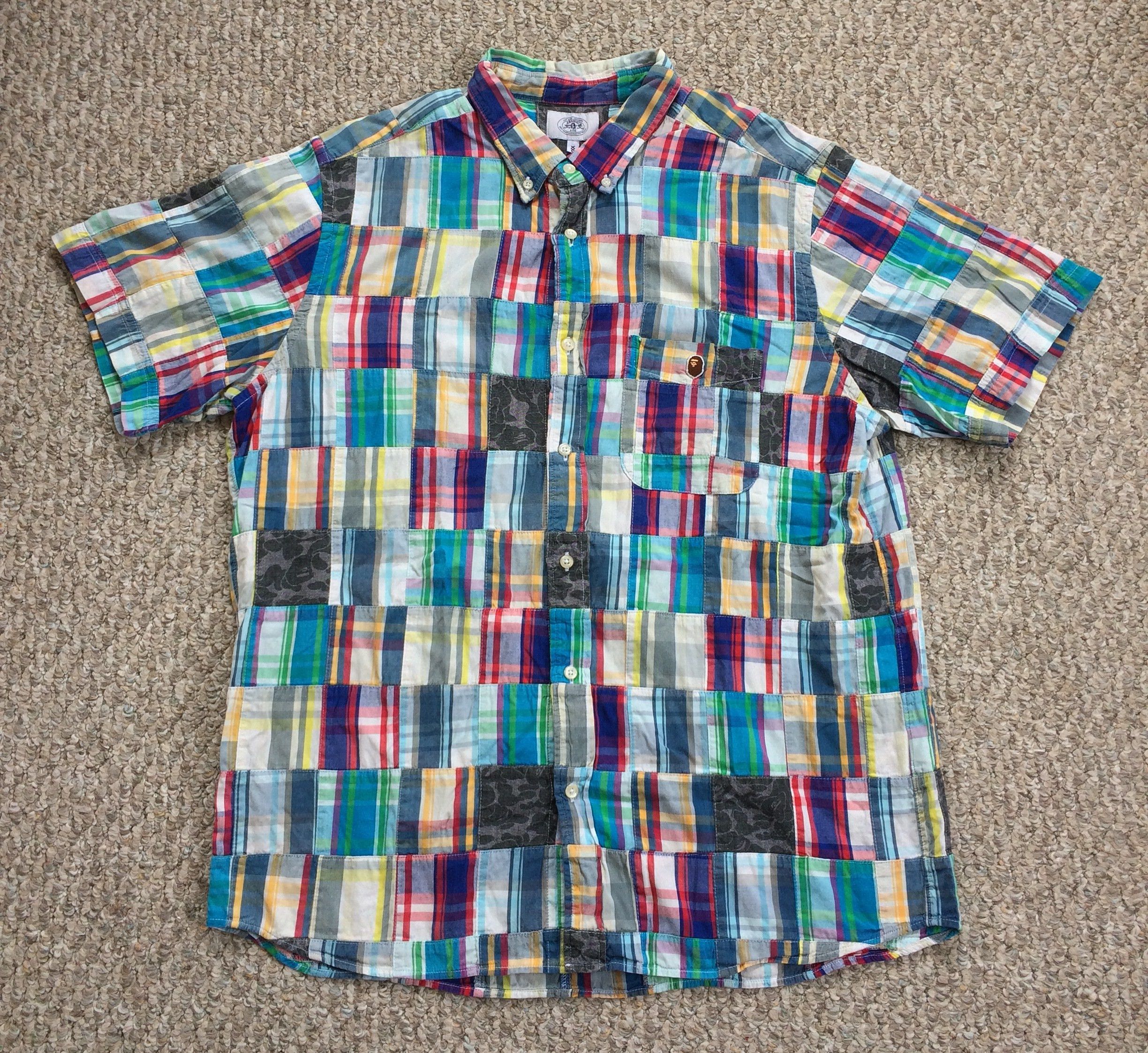 image of Og Bape Camo Patchwork Shirt, Men's (Size 2XL)