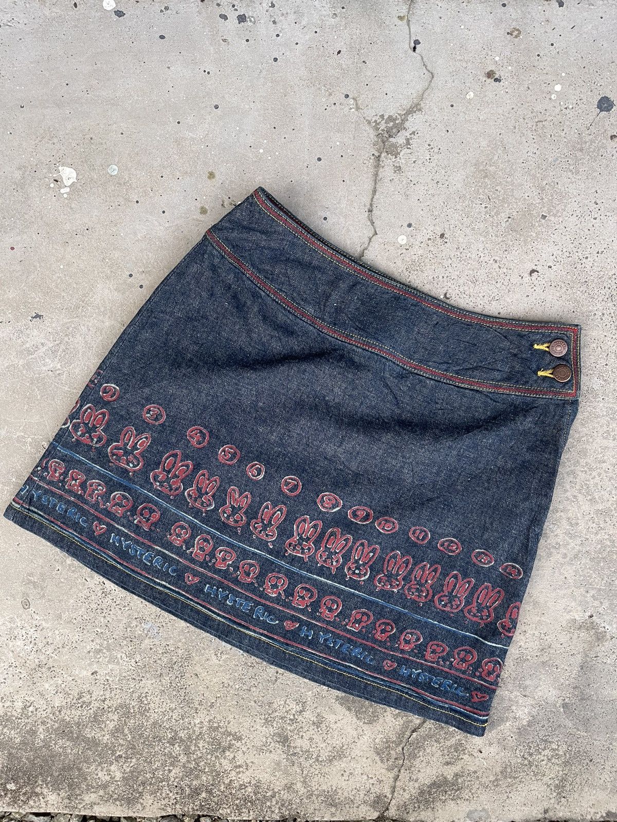 Hysteric Glamour Steals🔥Hysteric Glamour Art Sexy Mini Denim Skirt Size 27" / US 4 / IT 40 - 5 Thumbnail
