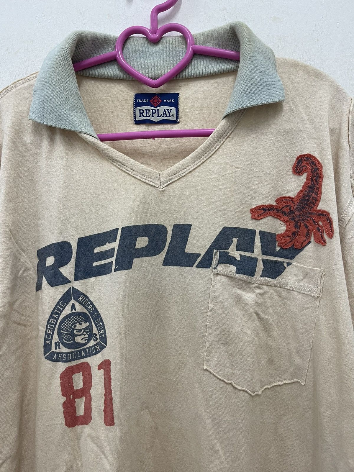 Replay Rare Vintage REPLAY Hawks Long Sleeve Polo Tee Size US XXL / EU 58 / 5 - 2 Thumbnail