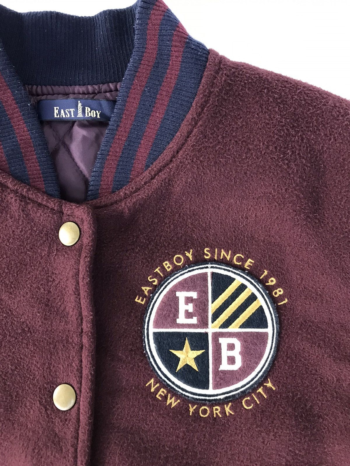 Vintage Eastboy Since 1981 Varsity Jacket Snap Button