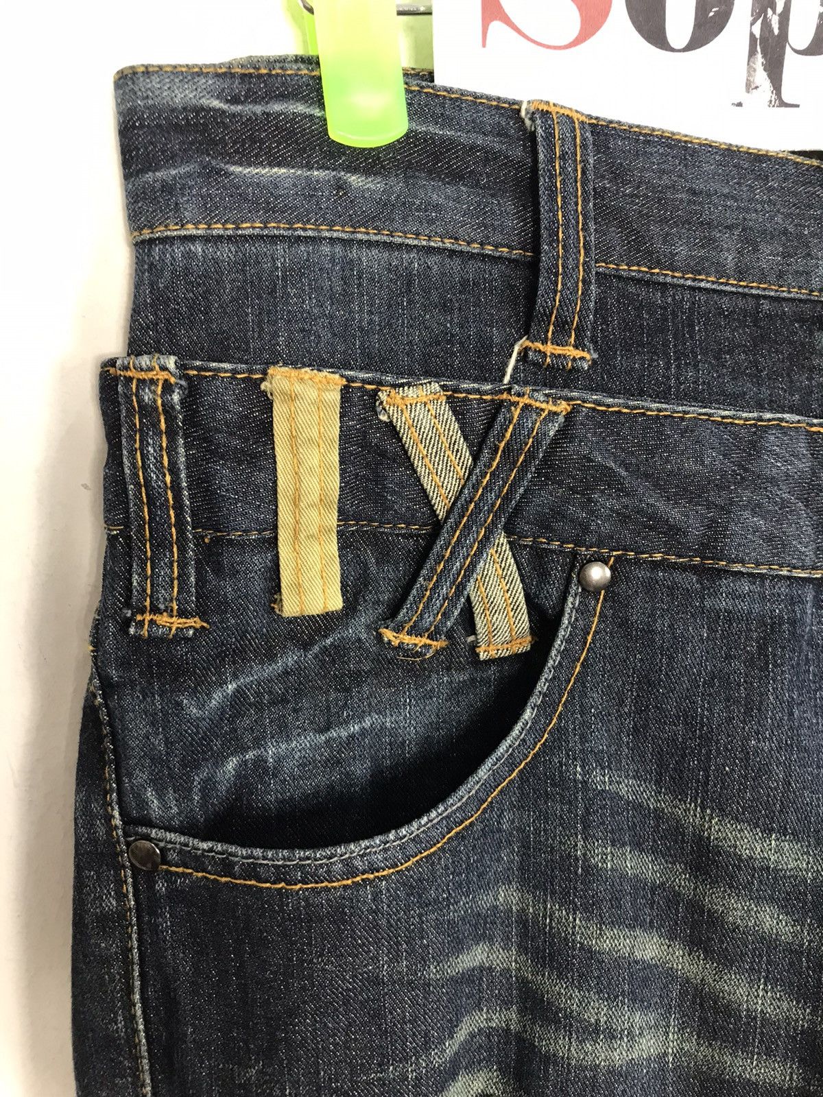 Japanese Brand Mild Life Double Waist Distressed Pieces The Skull Jeans Size US 31 - 8 Thumbnail