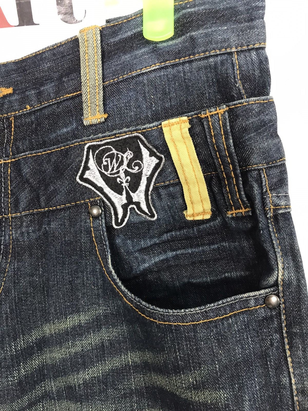 Japanese Brand Mild Life Double Waist Distressed Pieces The Skull Jeans Size US 31 - 5 Thumbnail
