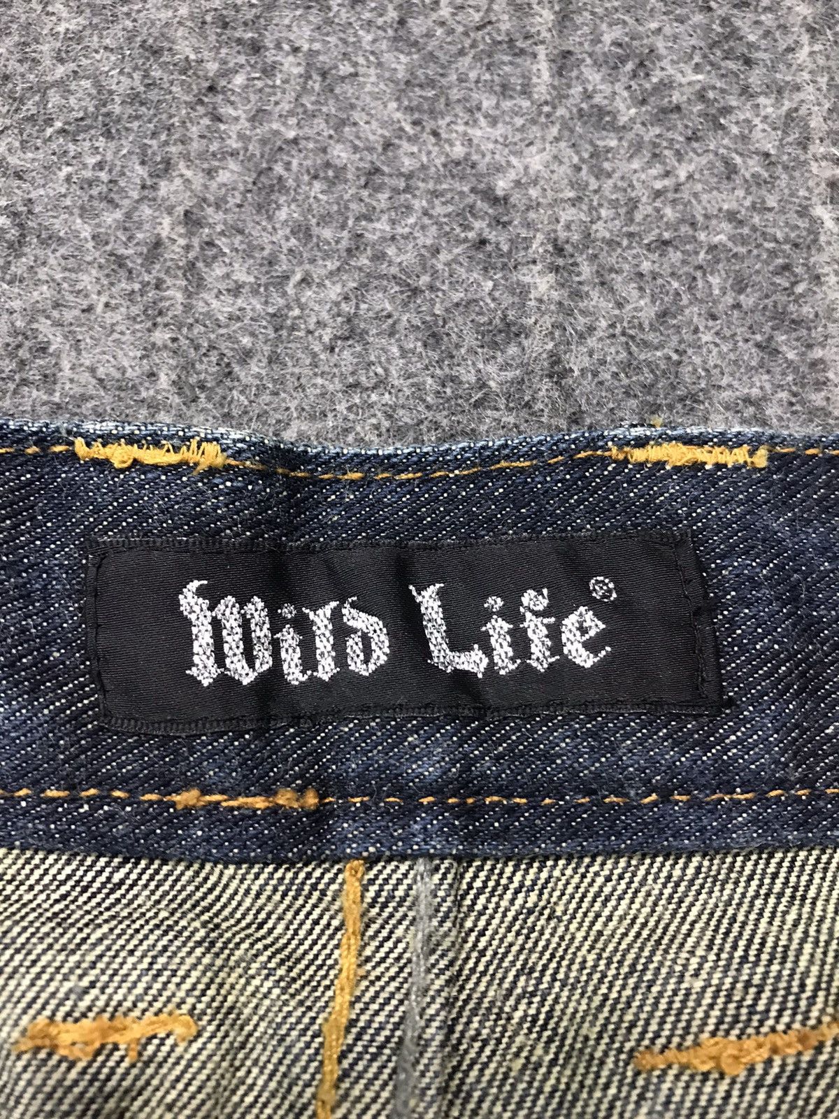 Japanese Brand Mild Life Double Waist Distressed Pieces The Skull Jeans Size US 31 - 15 Thumbnail