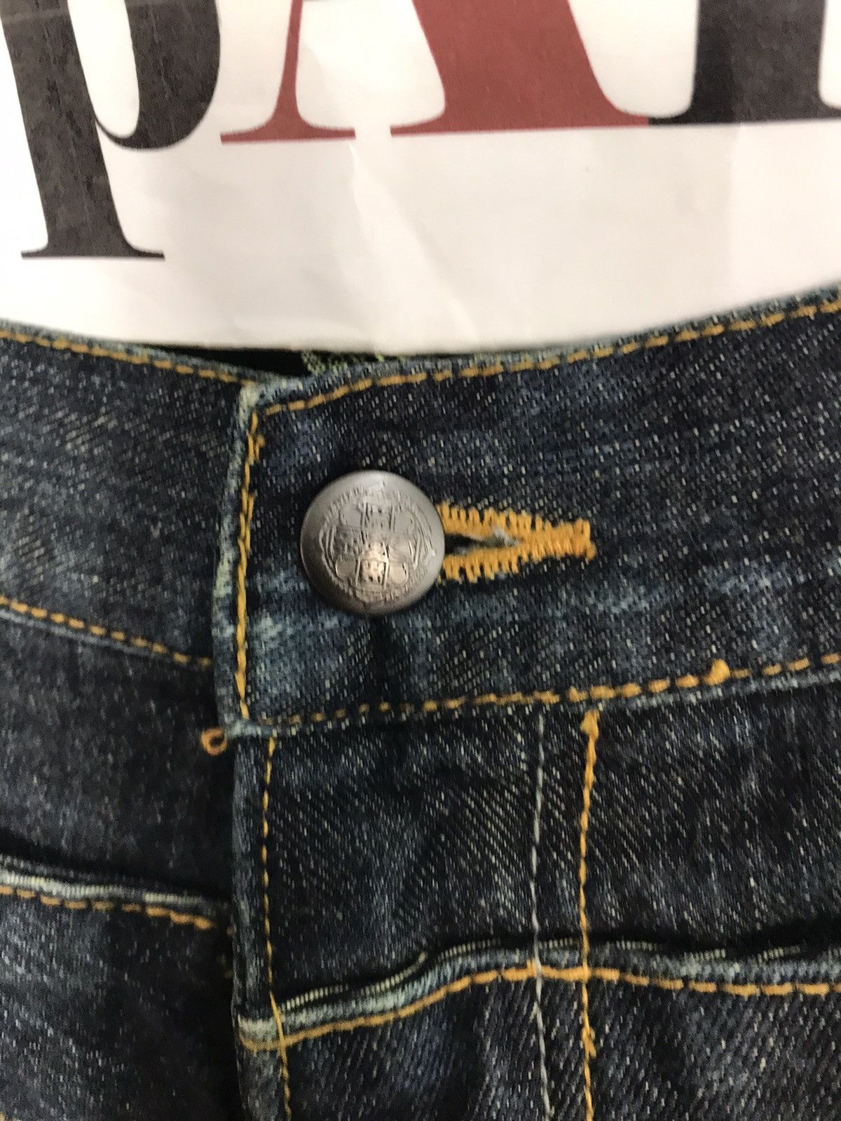 Japanese Brand Mild Life Double Waist Distressed Pieces The Skull Jeans Size US 31 - 7 Thumbnail