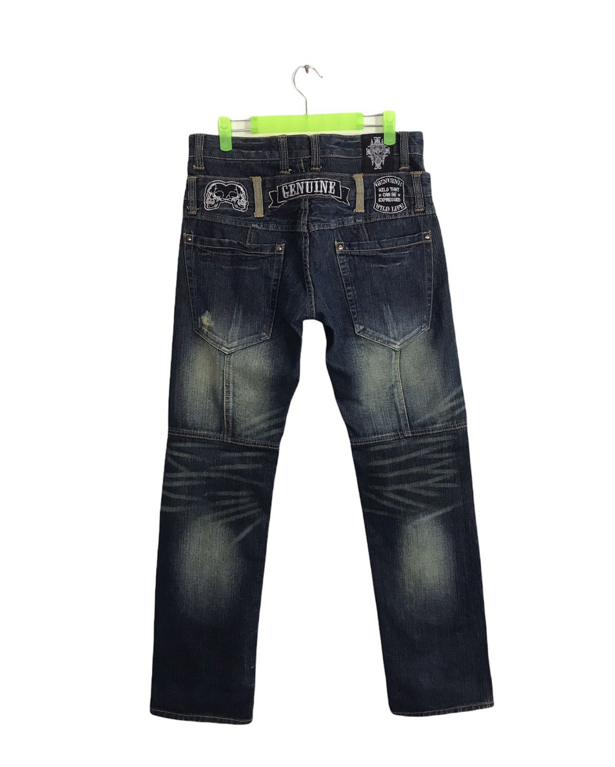 Japanese Brand Mild Life Double Waist Distressed Pieces The Skull Jeans Size US 31 - 2 Thumbnail