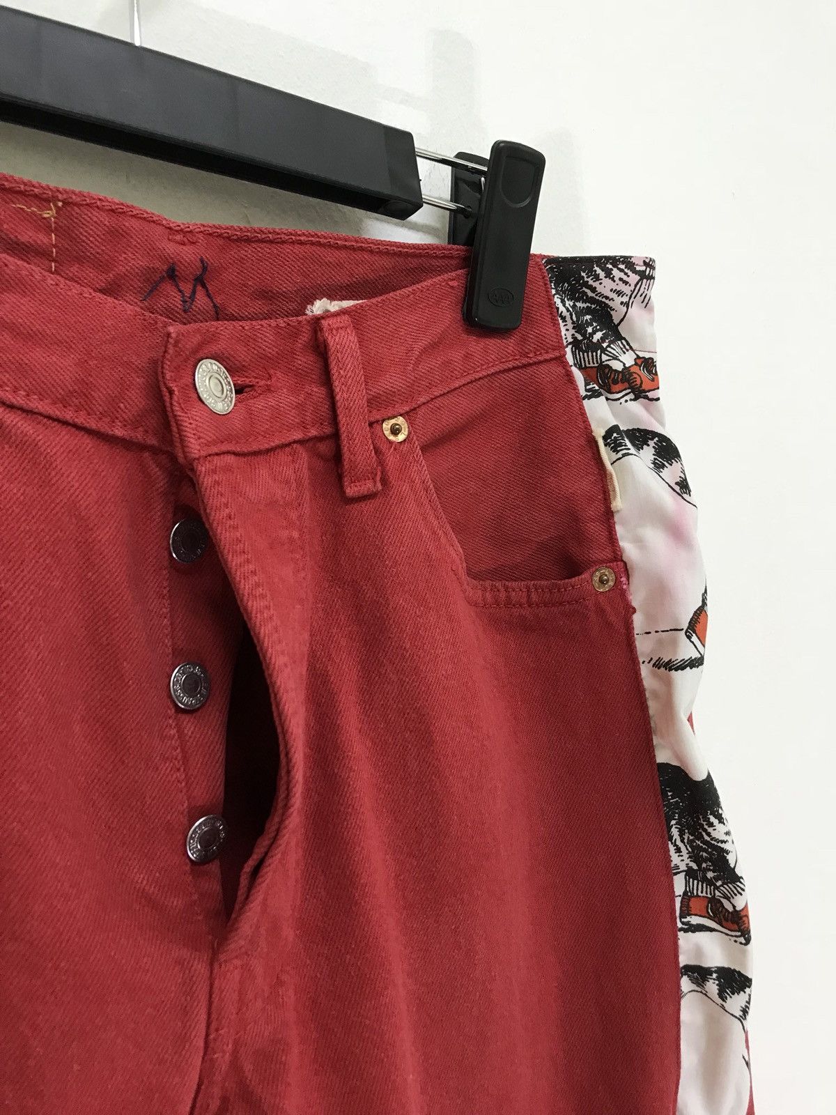 Levi's Made & Crafted Vtg 90s Levi’s 501 Rebuild Side Striped B. Kliban Regular Size US 29 - 4 Thumbnail